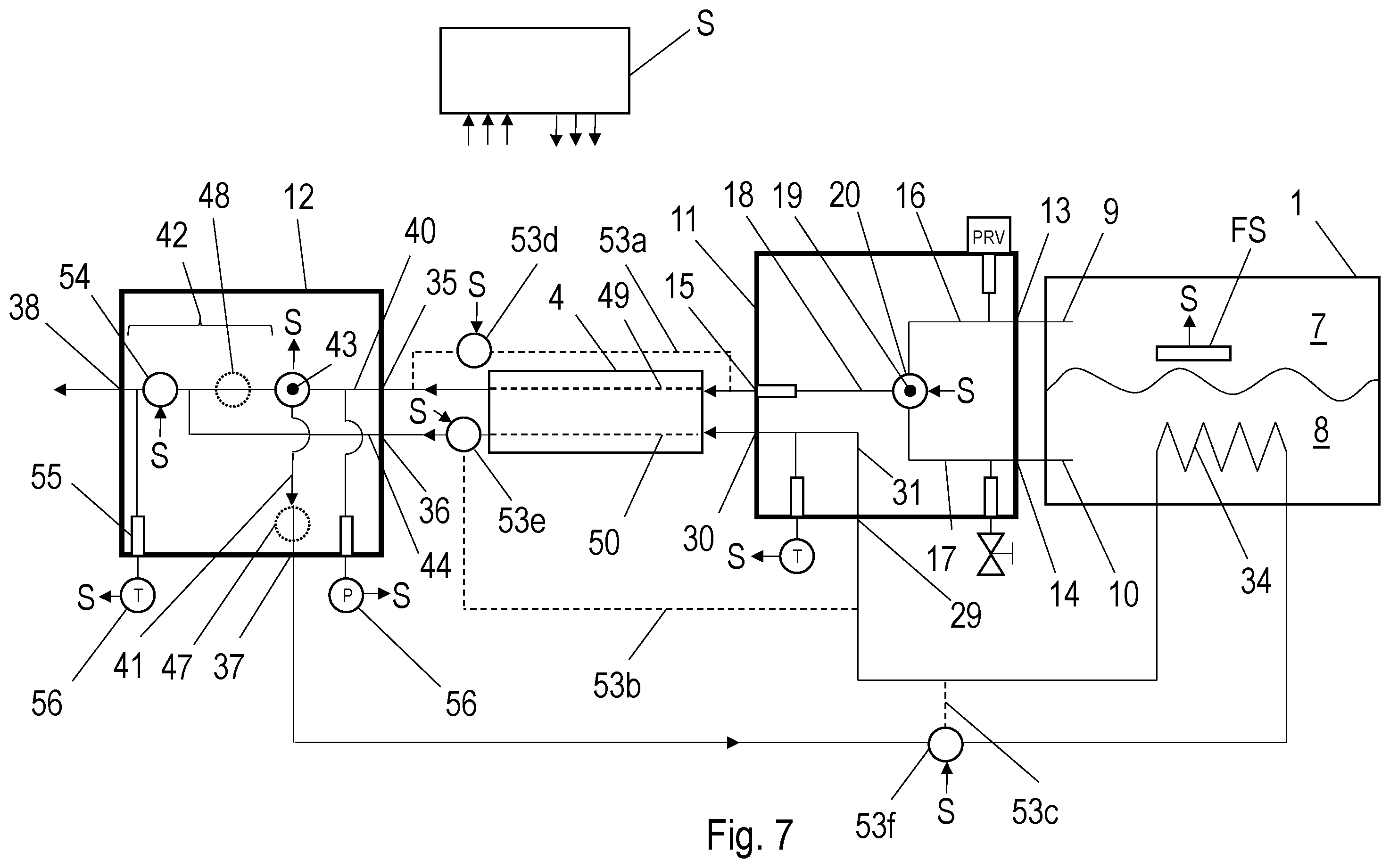 Patent US12590678 Figure 5 – System comprising a cryogenic container and a single-piece economizer
