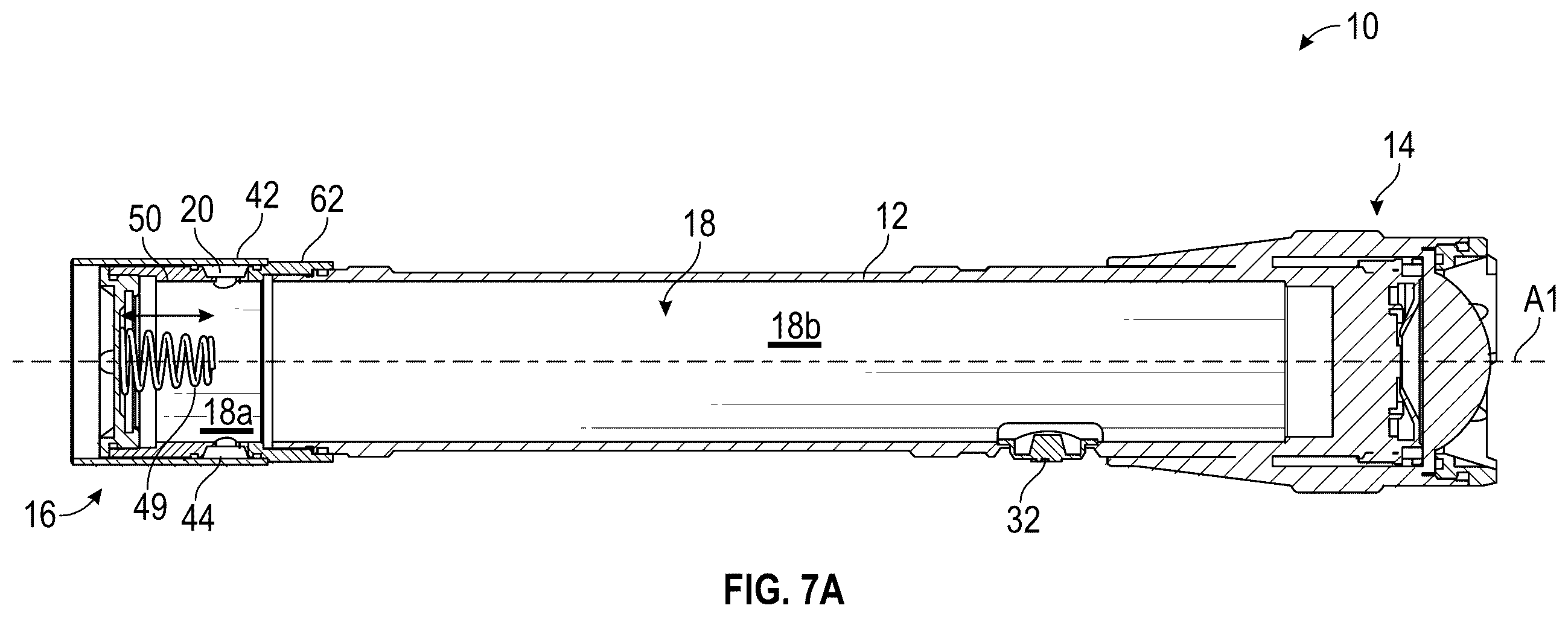 Patent US12590681 Figure 7 – Flashlight with rechargeable battery assembly