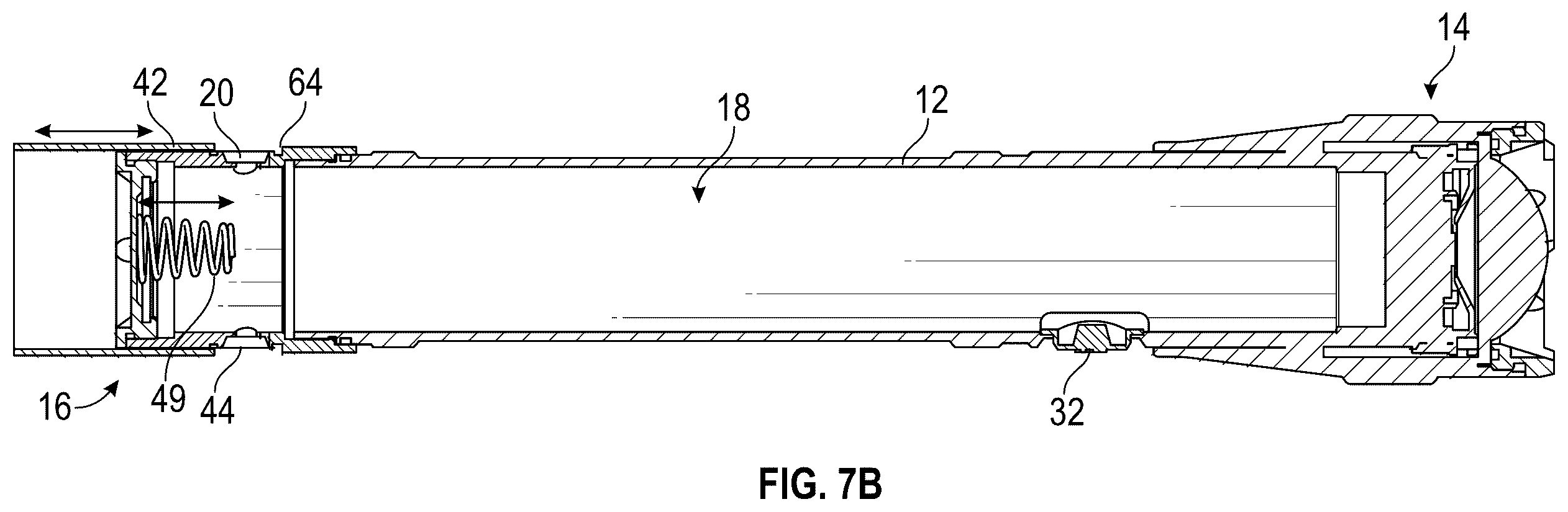 Patent US12590681 Figure 8 – Flashlight with rechargeable battery assembly