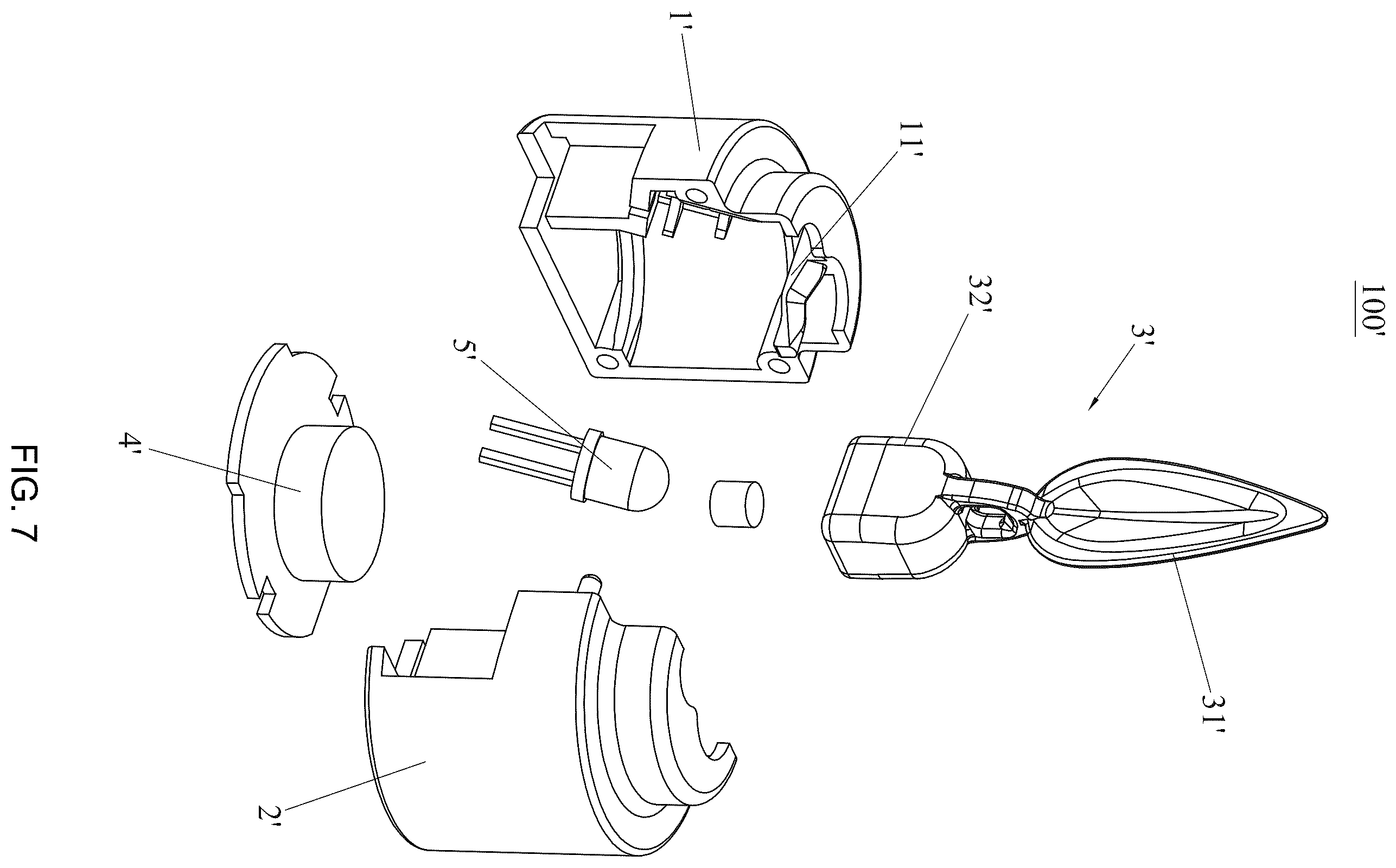 Patent US12590683 Figure 7 – Simulated flame lamp