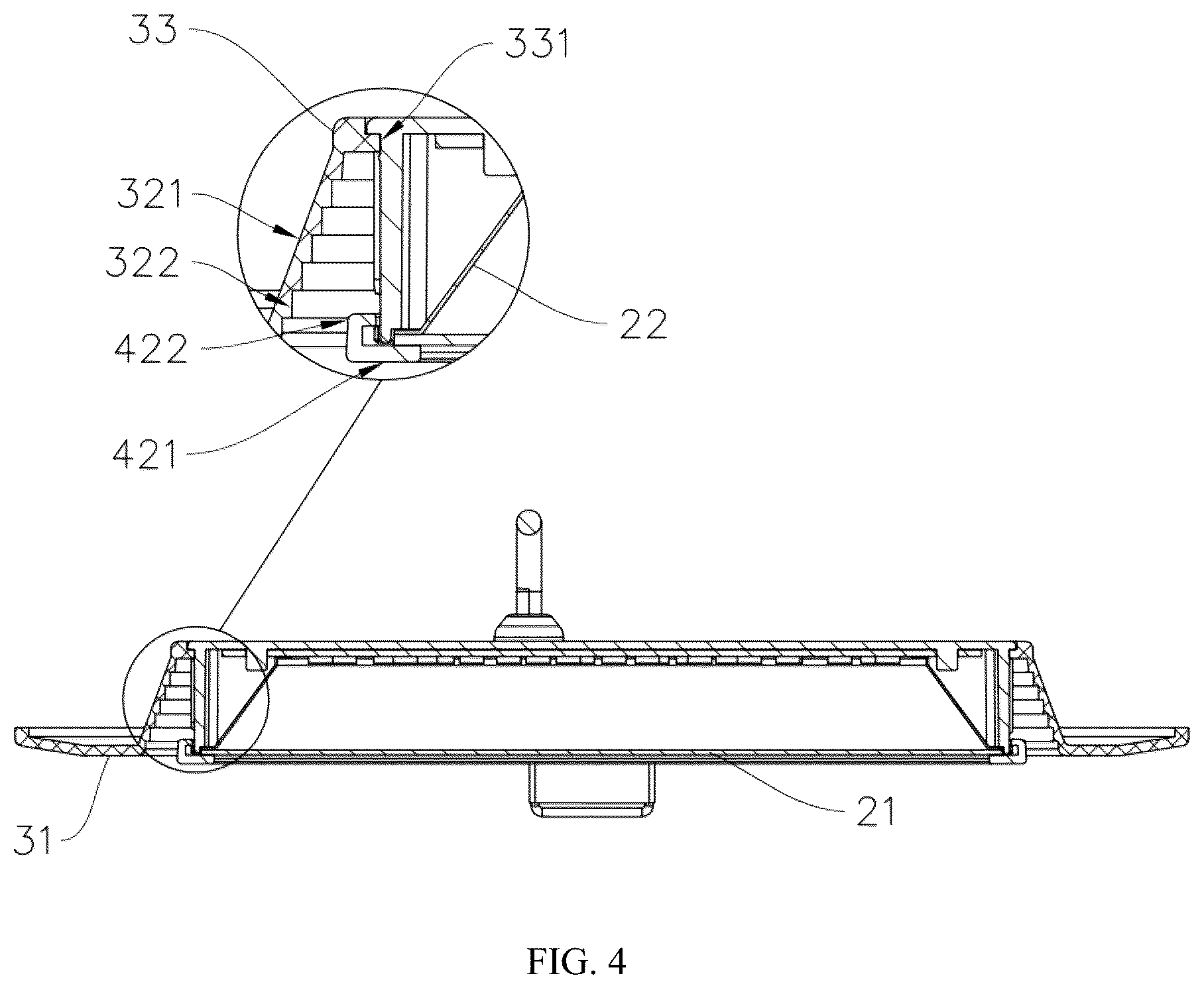 Patent US12590689 Figure 4 – Glare-adjustable lighting tool