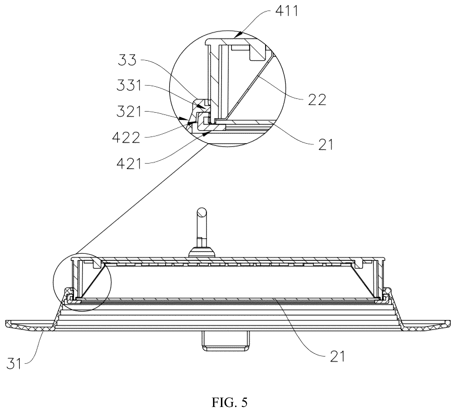 Patent US12590689 Figure 5 – Glare-adjustable lighting tool