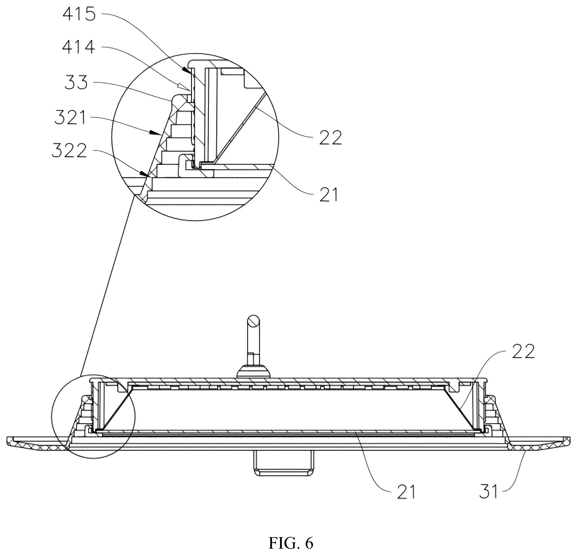 Patent US12590689 Figure 6 – Glare-adjustable lighting tool