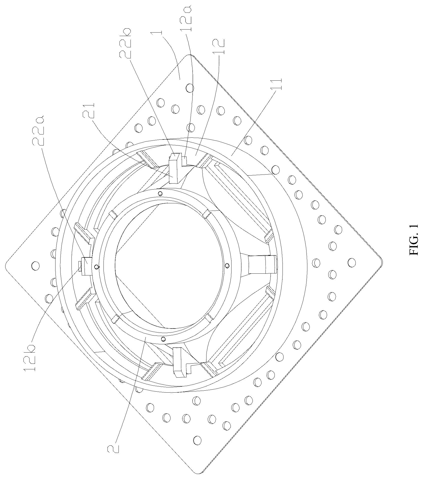 Patent US12590692 — Clamp slot structure for rotatable spotlight — Figure 1