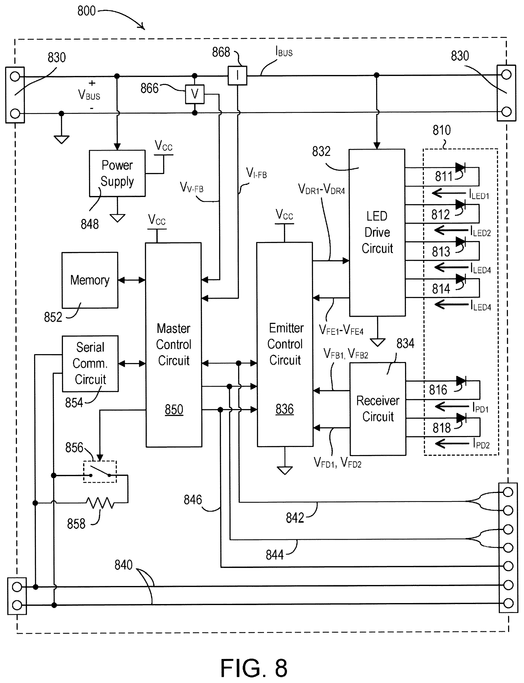 Patent US12590693 Figure 8 – Method of controlling serially-connected lighting devices
