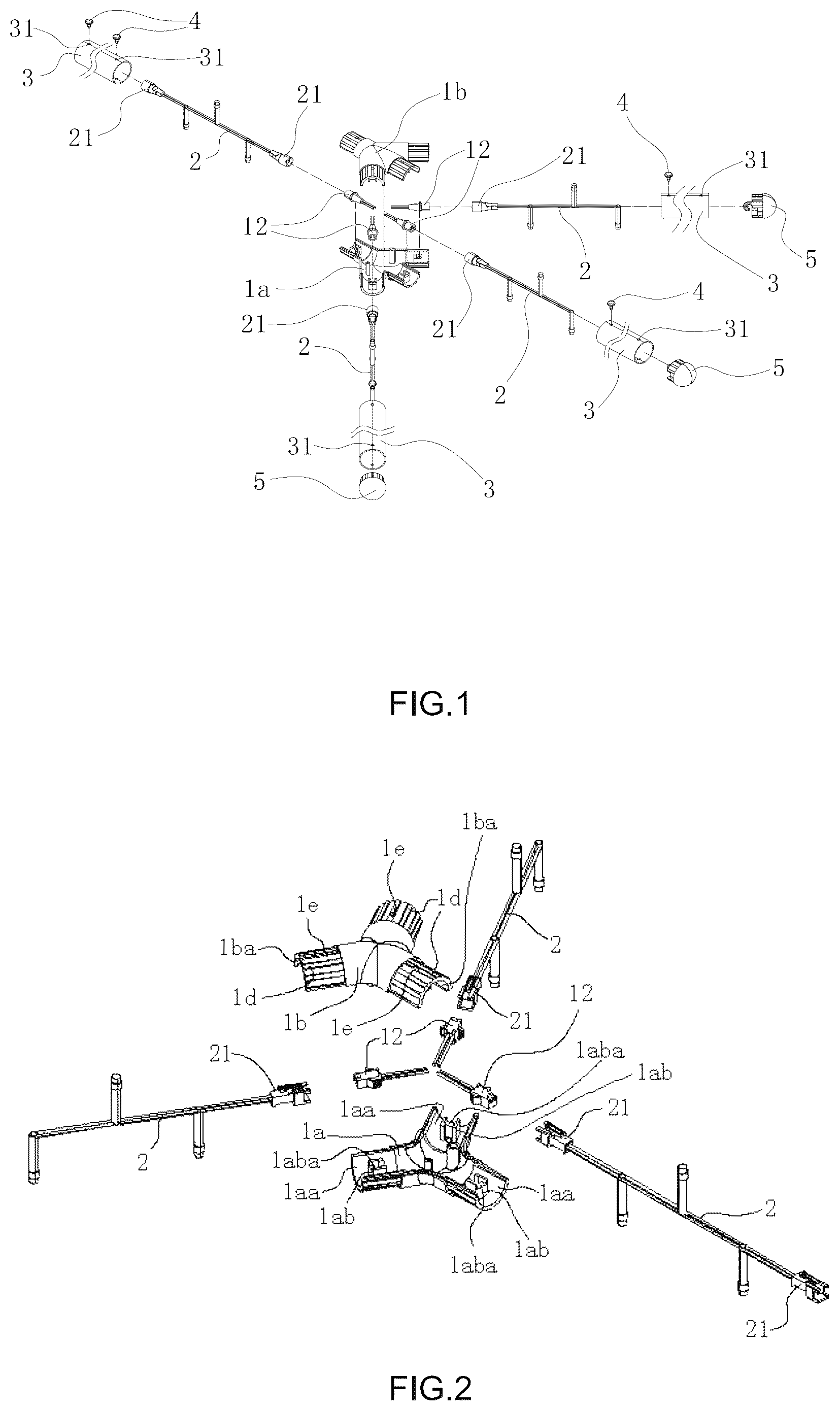 Patent US12590694 Figure 1 – Connecting assembly for decorative light