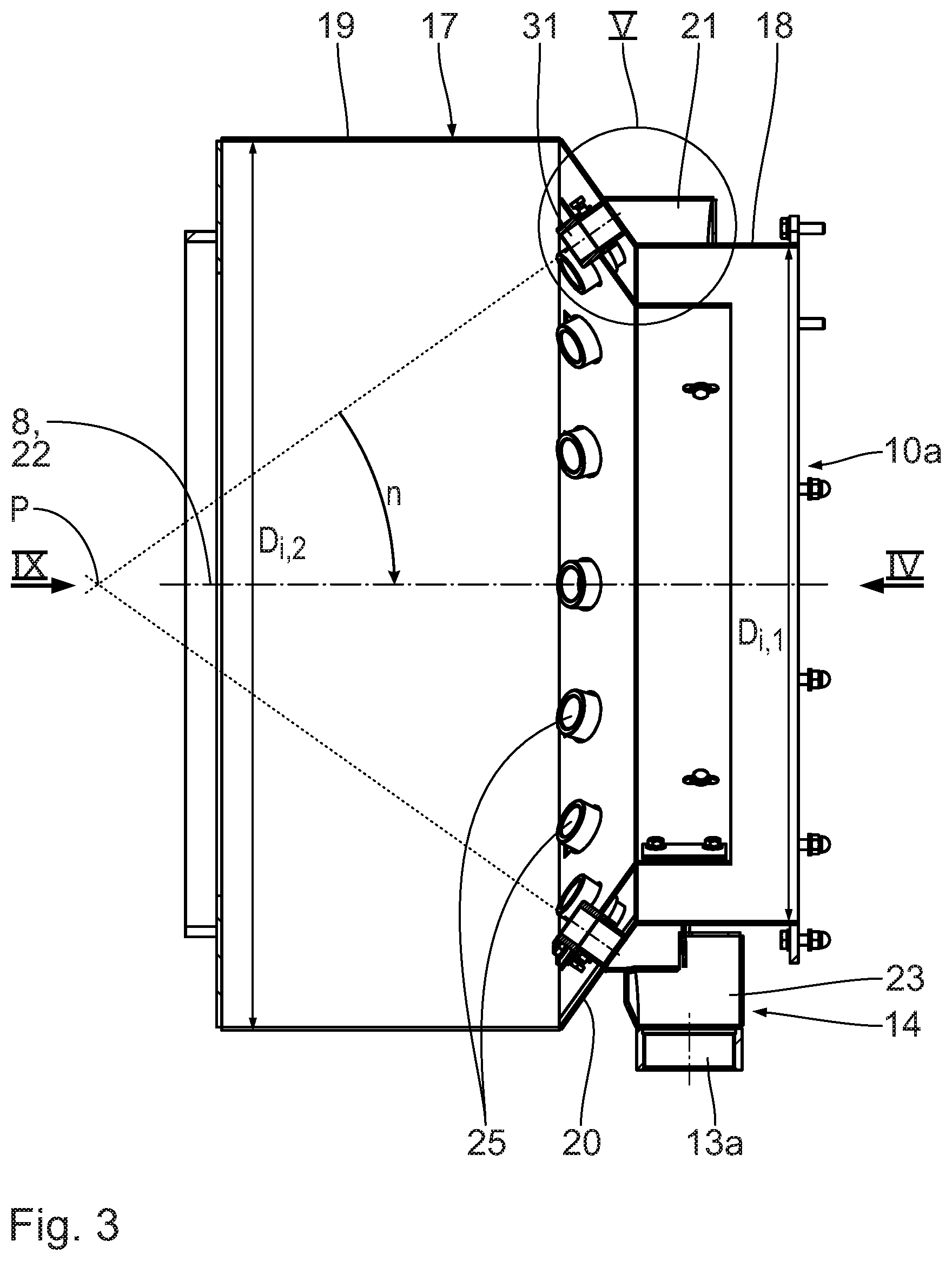 Patent US12590697 Figure 3 – Distribution ring for fuel in a burner, burner having such a distribution ring and drying drum having such a burner