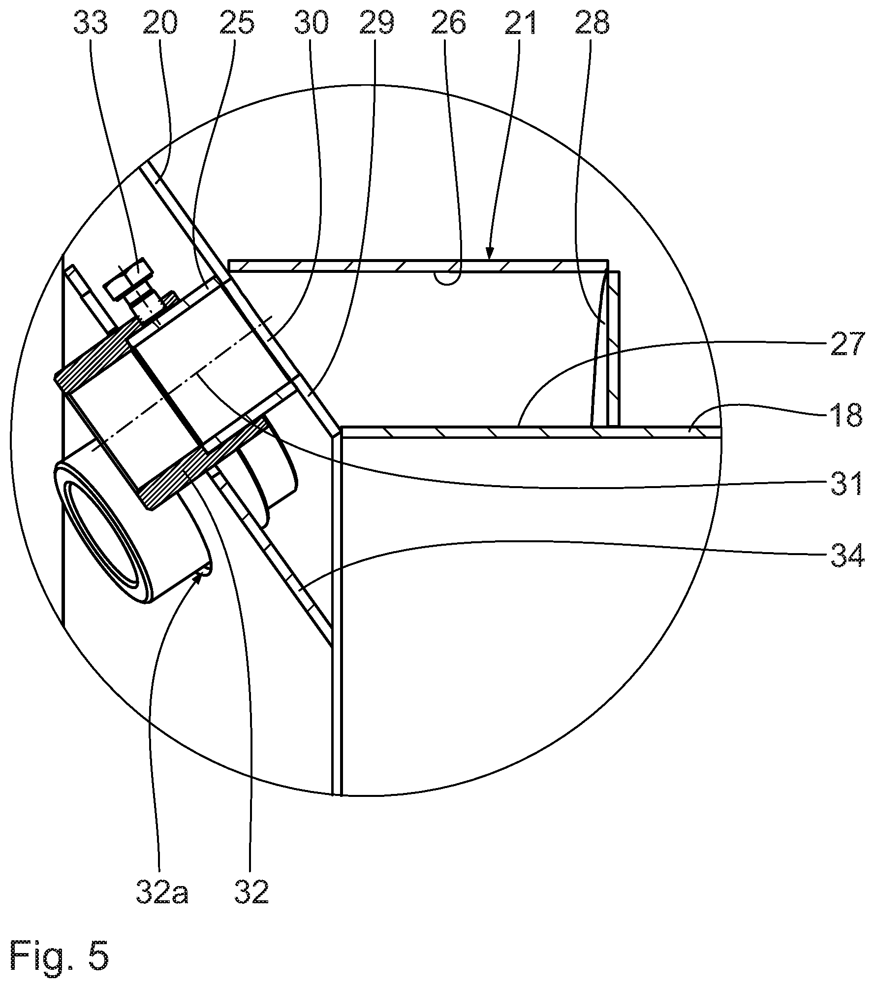 Patent US12590697 Figure 5 – Distribution ring for fuel in a burner, burner having such a distribution ring and drying drum having such a burner
