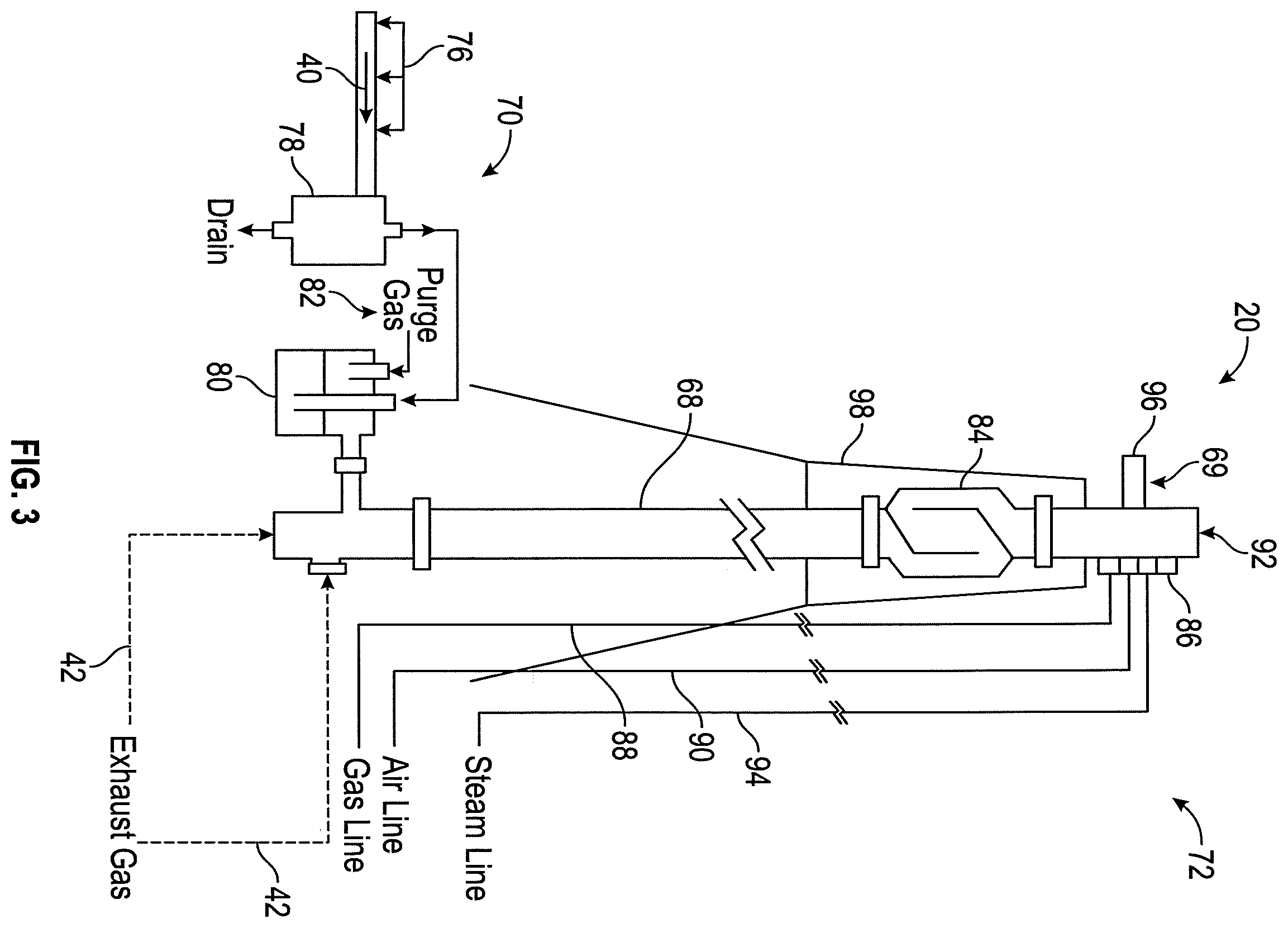 Patent US12590699 Figure 3 – Combination exhaust stack and flare systems and methods