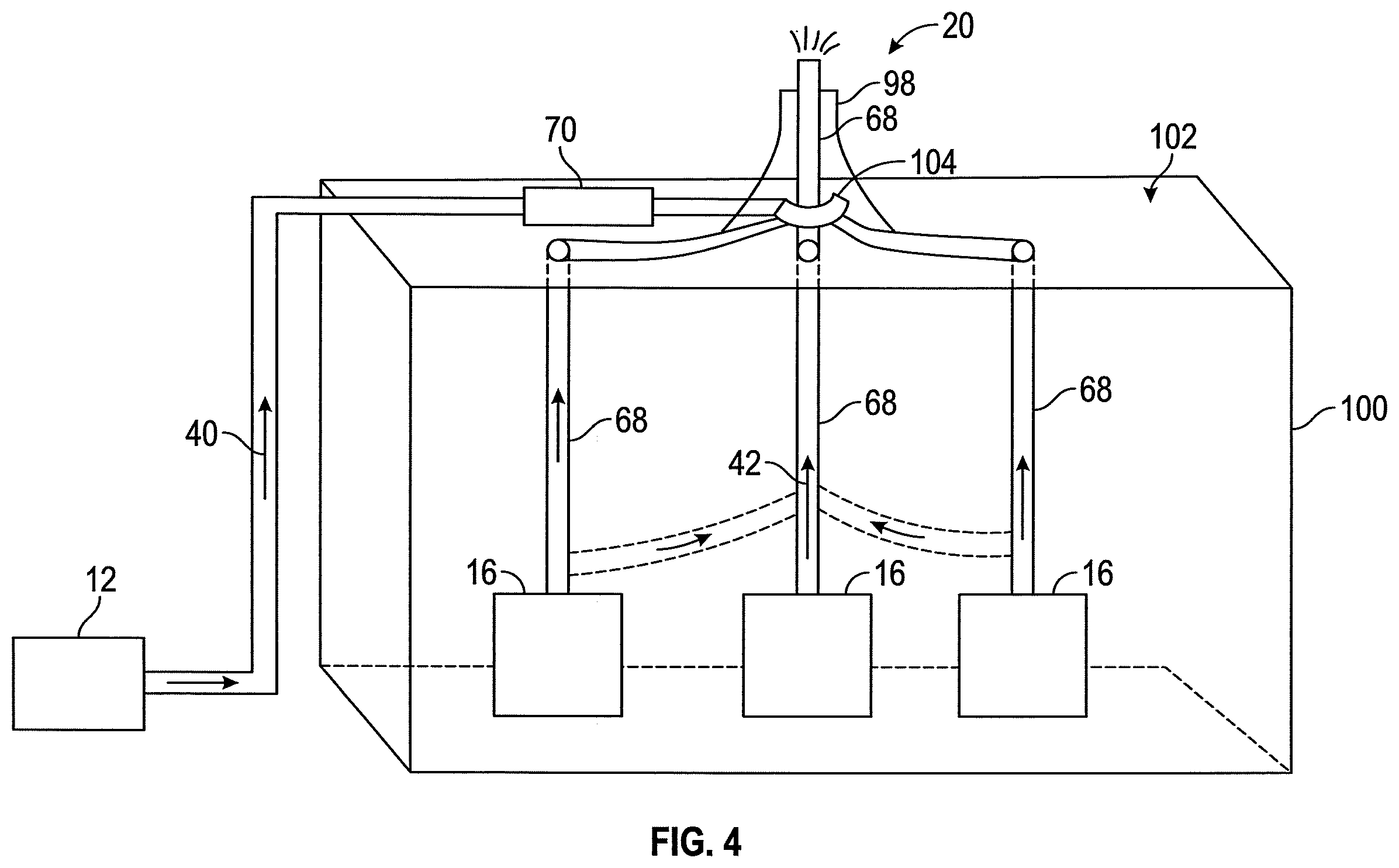 Patent US12590699 Figure 4 – Combination exhaust stack and flare systems and methods