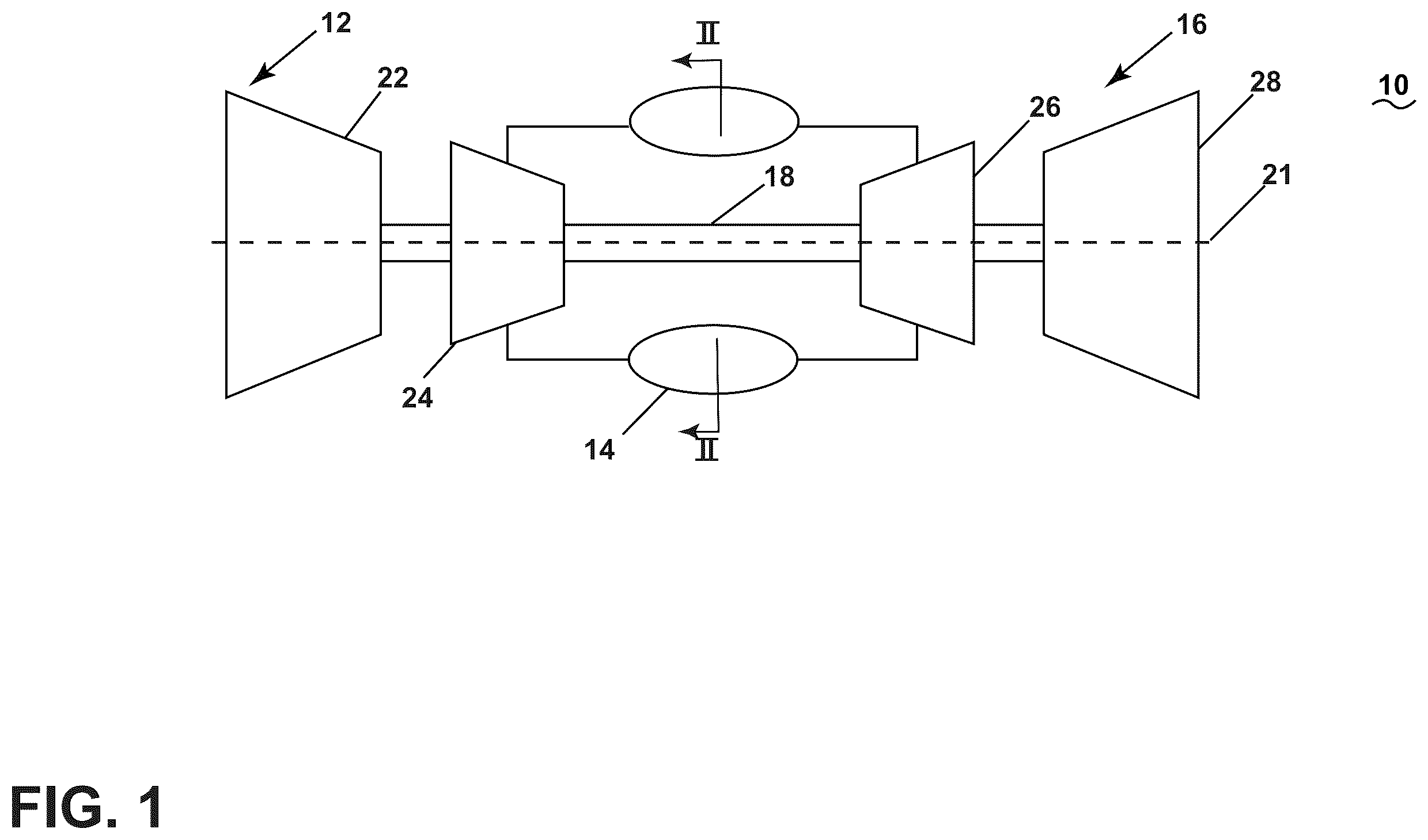 Patent US12590702 Figure 1 – Gas turbine engine combustor with a set of dilution passages