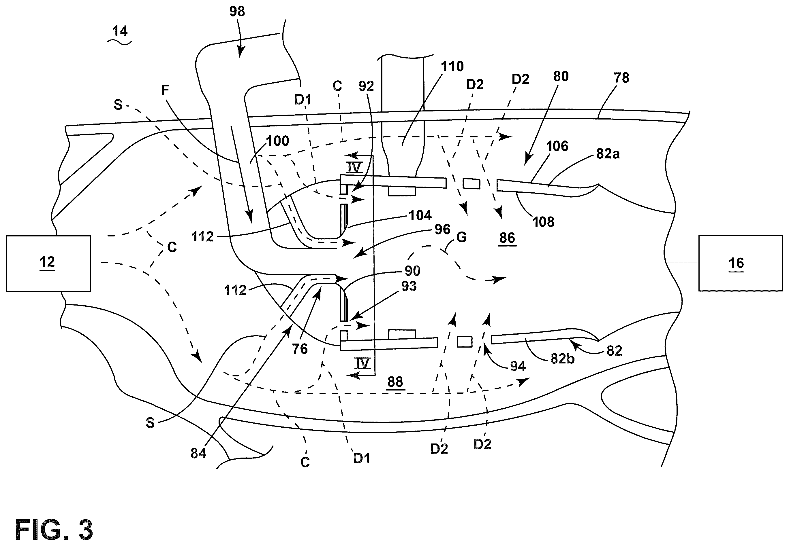 Patent US12590702 Figure 3 – Gas turbine engine combustor with a set of dilution passages