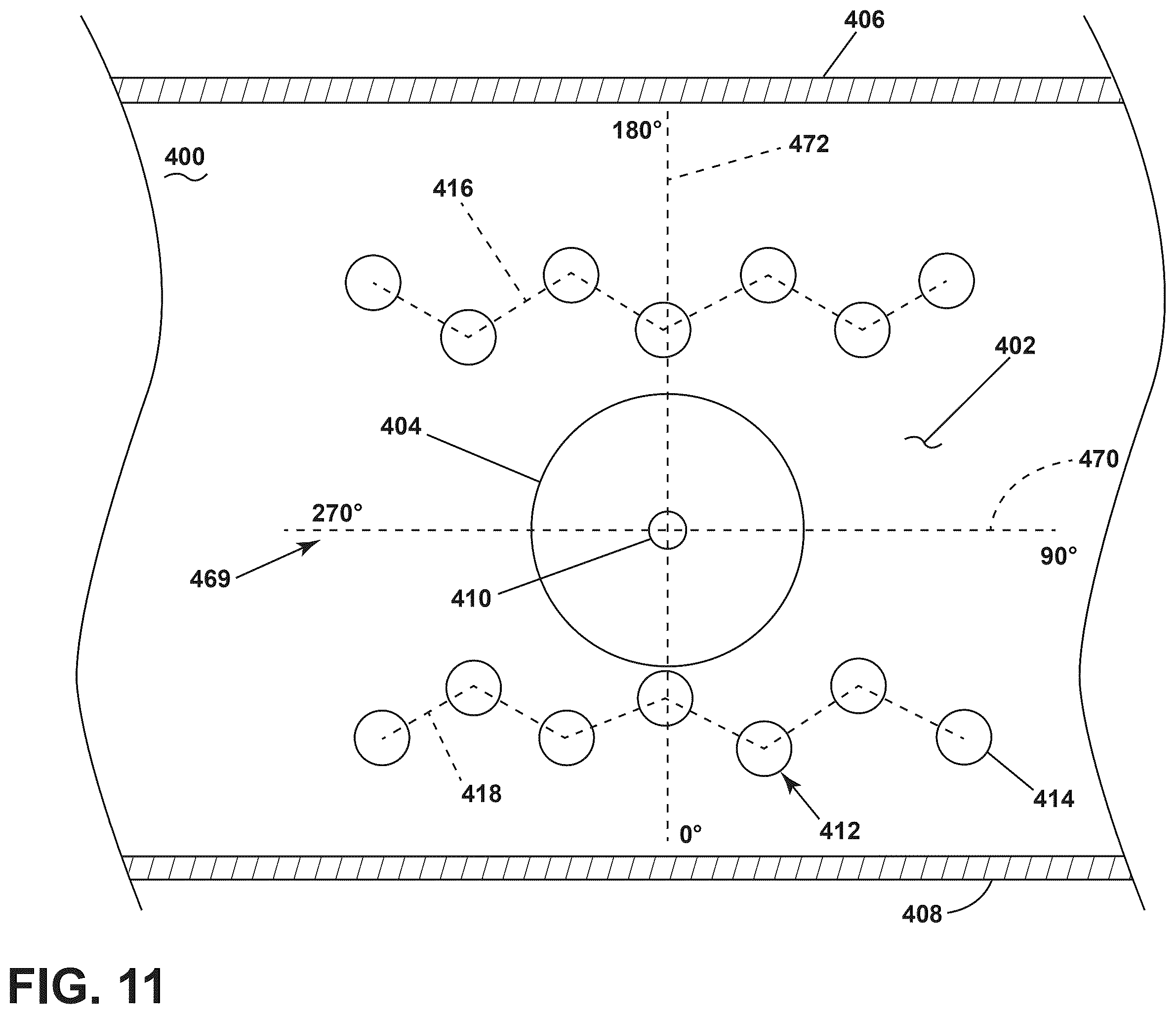 Patent US12590702 Figure 11 – Gas turbine engine combustor with a set of dilution passages