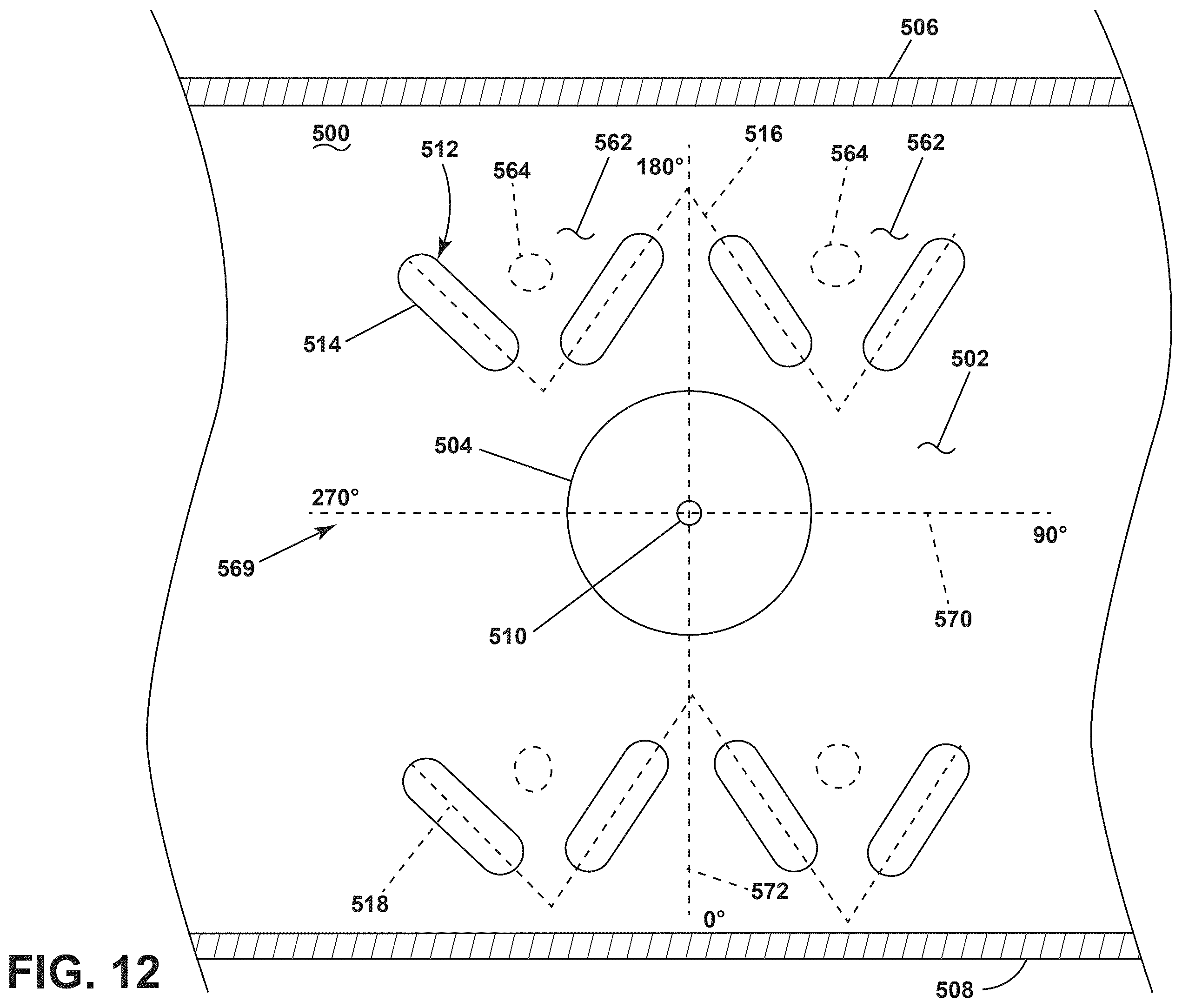 Patent US12590702 Figure 12 – Gas turbine engine combustor with a set of dilution passages