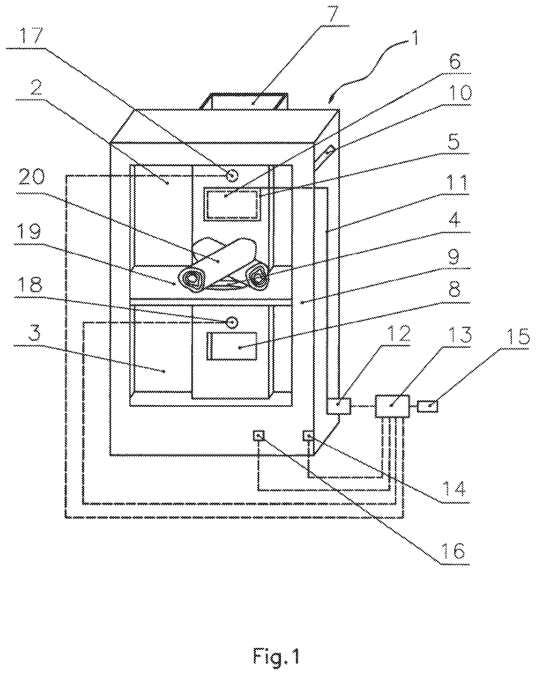 Patent US12590703 — Electronic closed-loop control device for fireplaces comprising a lower combustion system — Figure 1