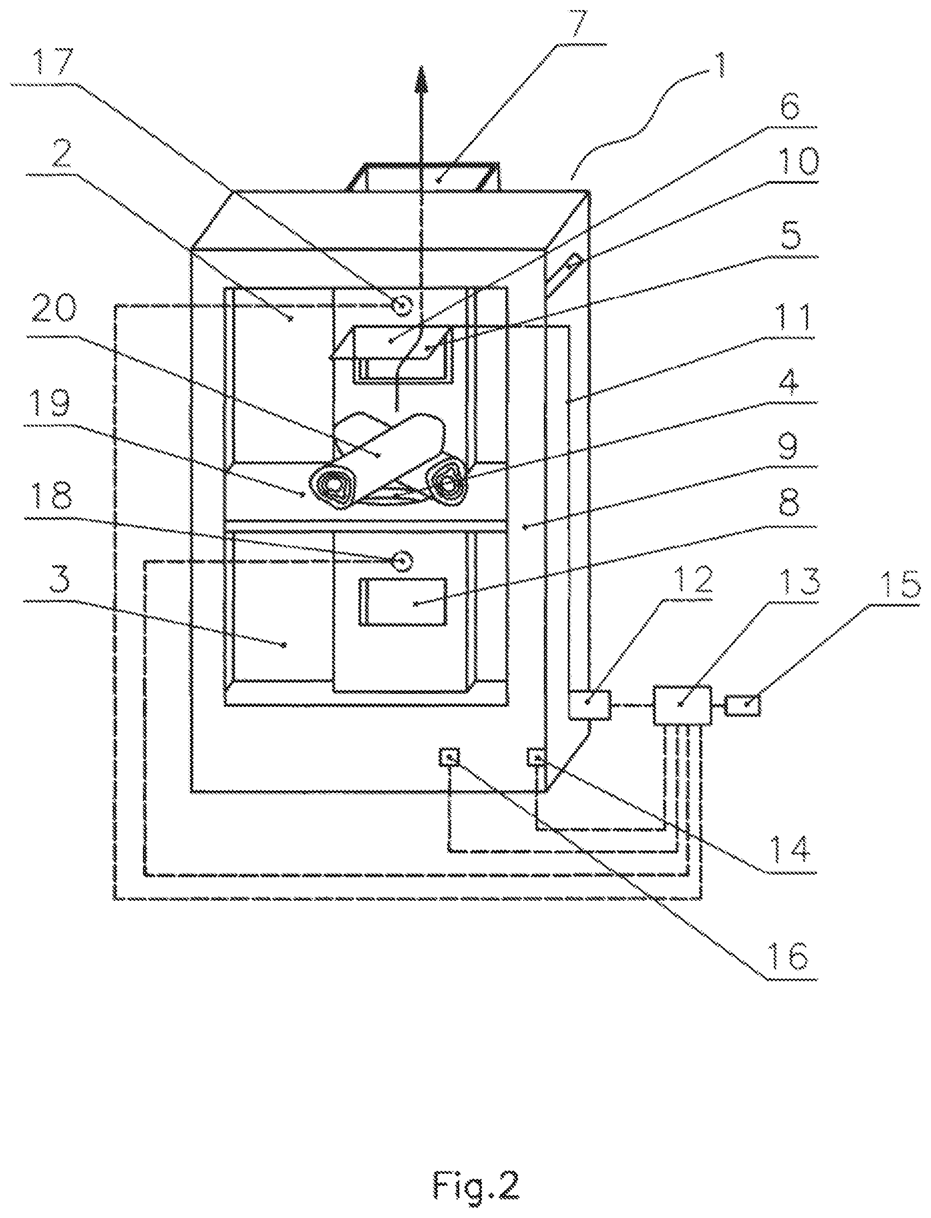 Patent US12590703 Figure 2 – Electronic closed-loop control device for fireplaces comprising a lower combustion system