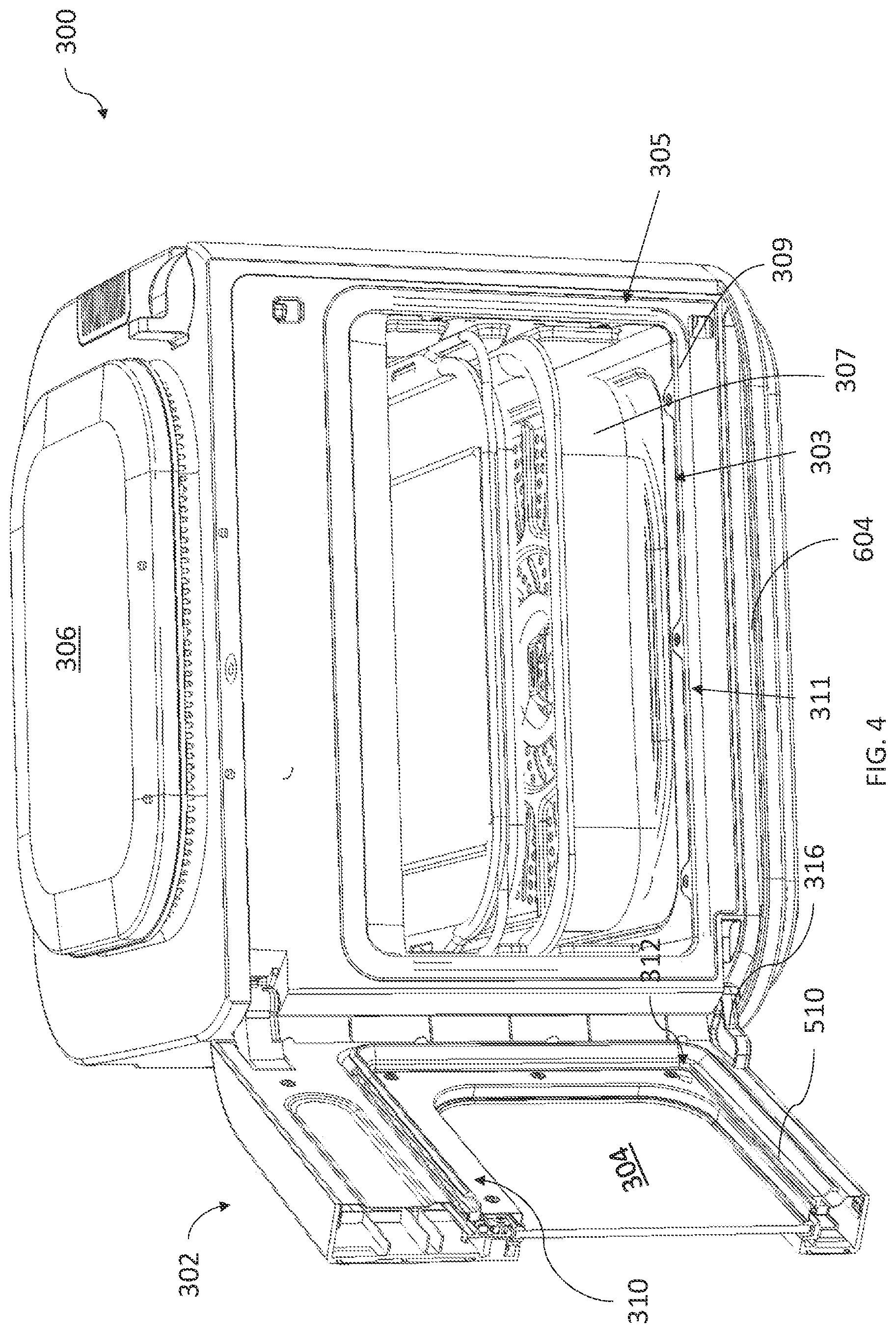 Patent US12590706 Figure 5 – Cooking device drainage systems