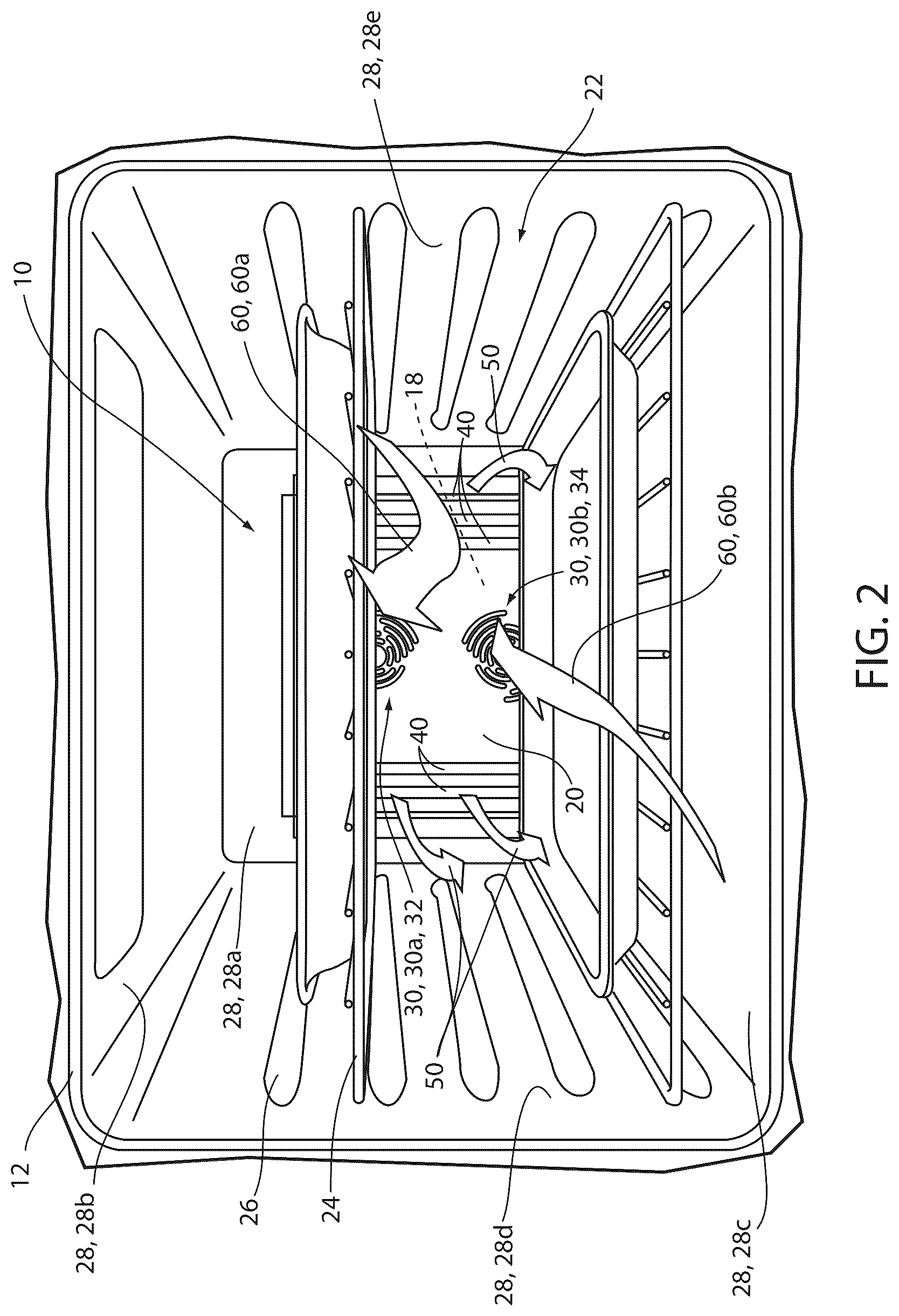Patent US12590707 Figure 2 – System and method for improved convection airflow in a cooking appliance