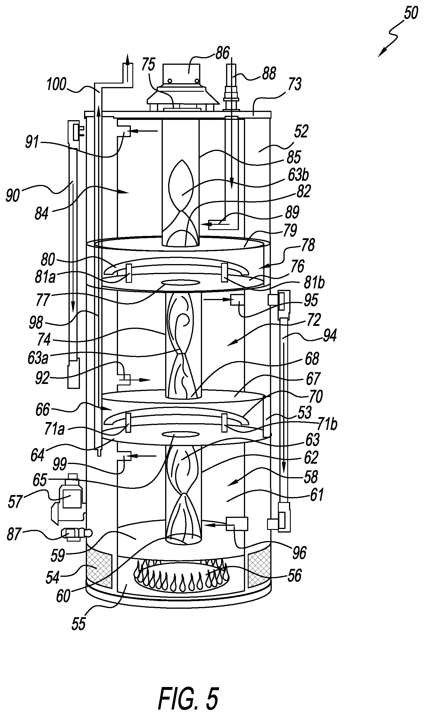Patent US12590709 Figure 3 – Multi-tank storage type gas water heater