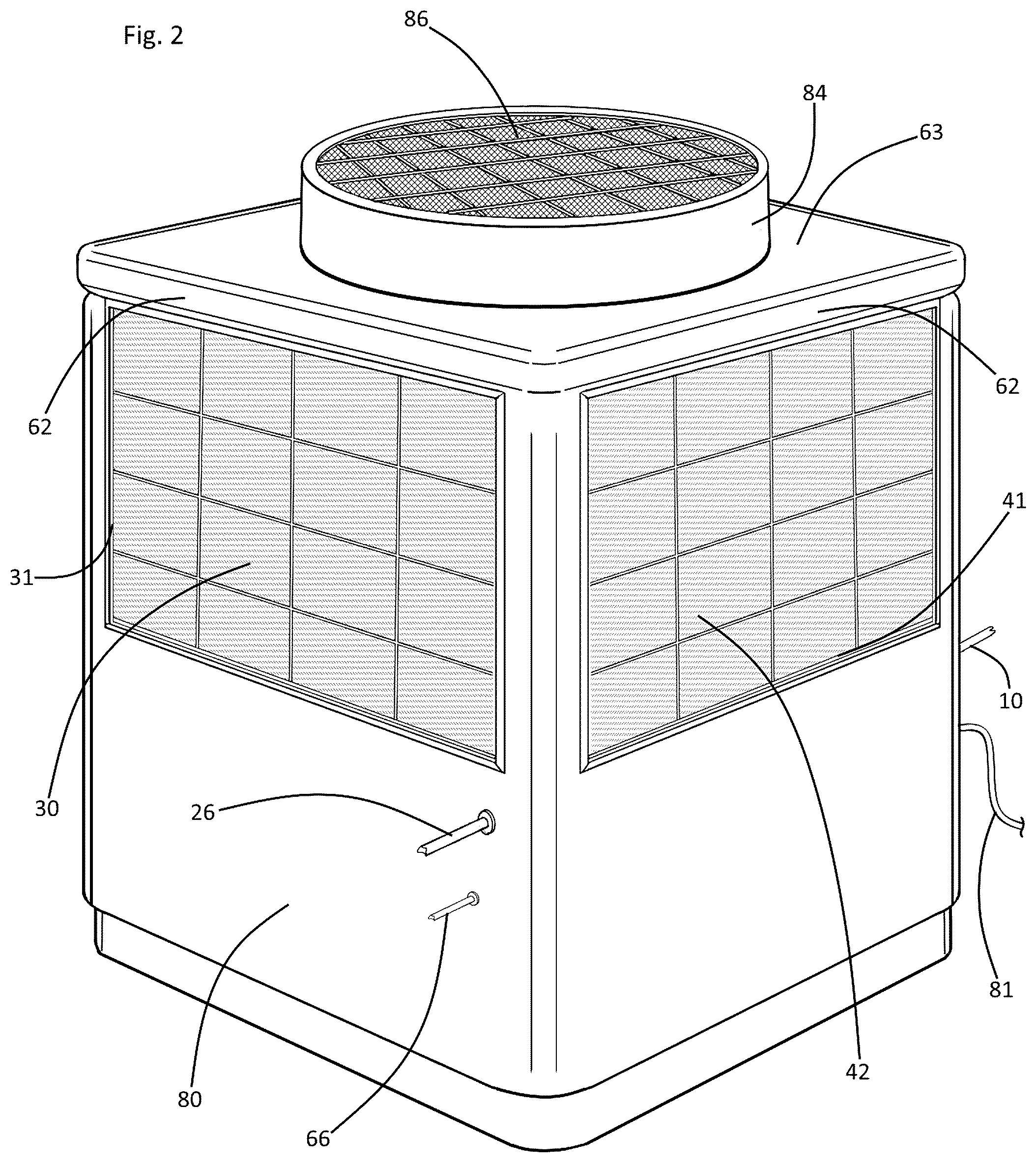 Patent US12590715 Figure 2 – Air conditioner condenser unit
