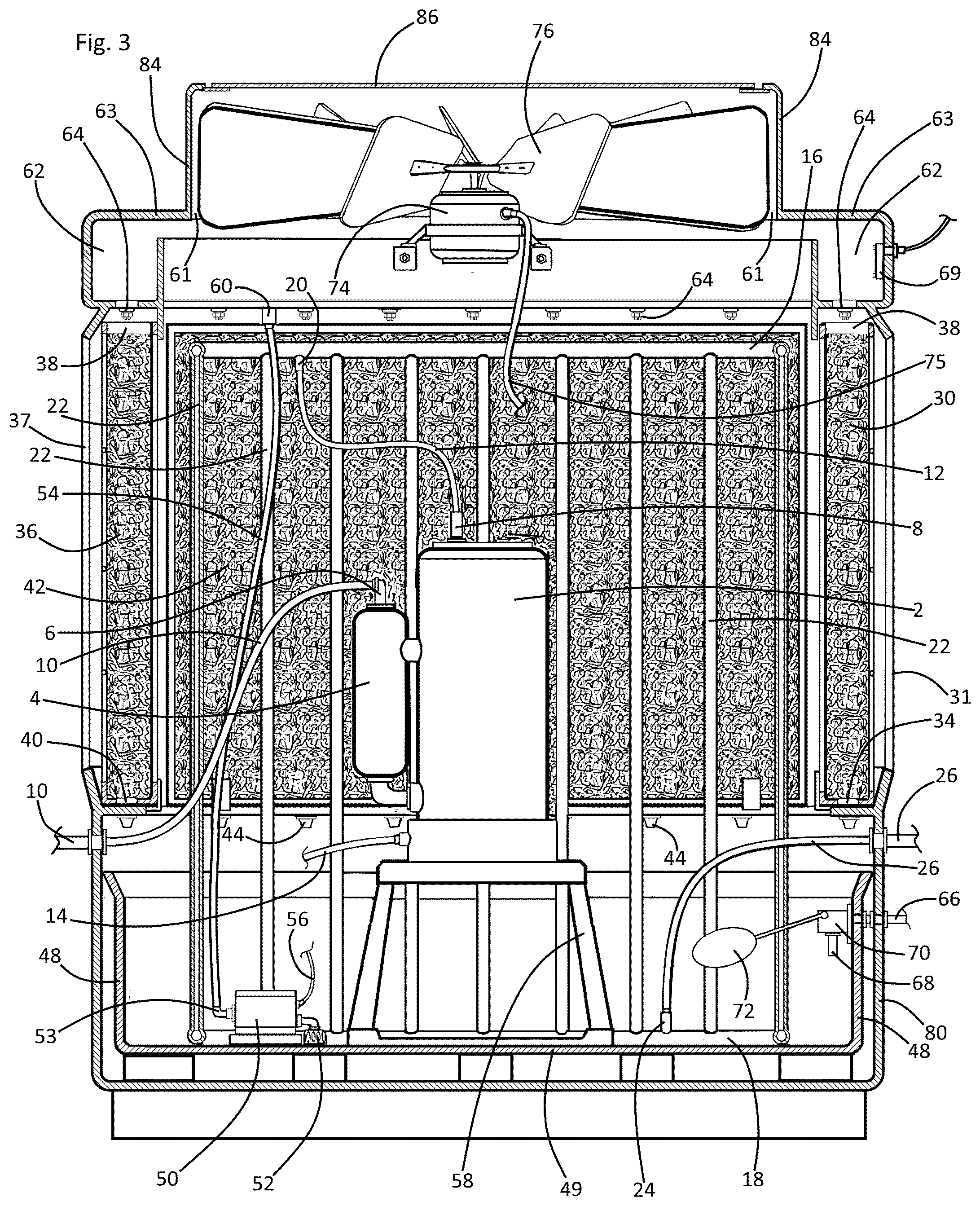 Patent US12590715 Figure 3 – Air conditioner condenser unit