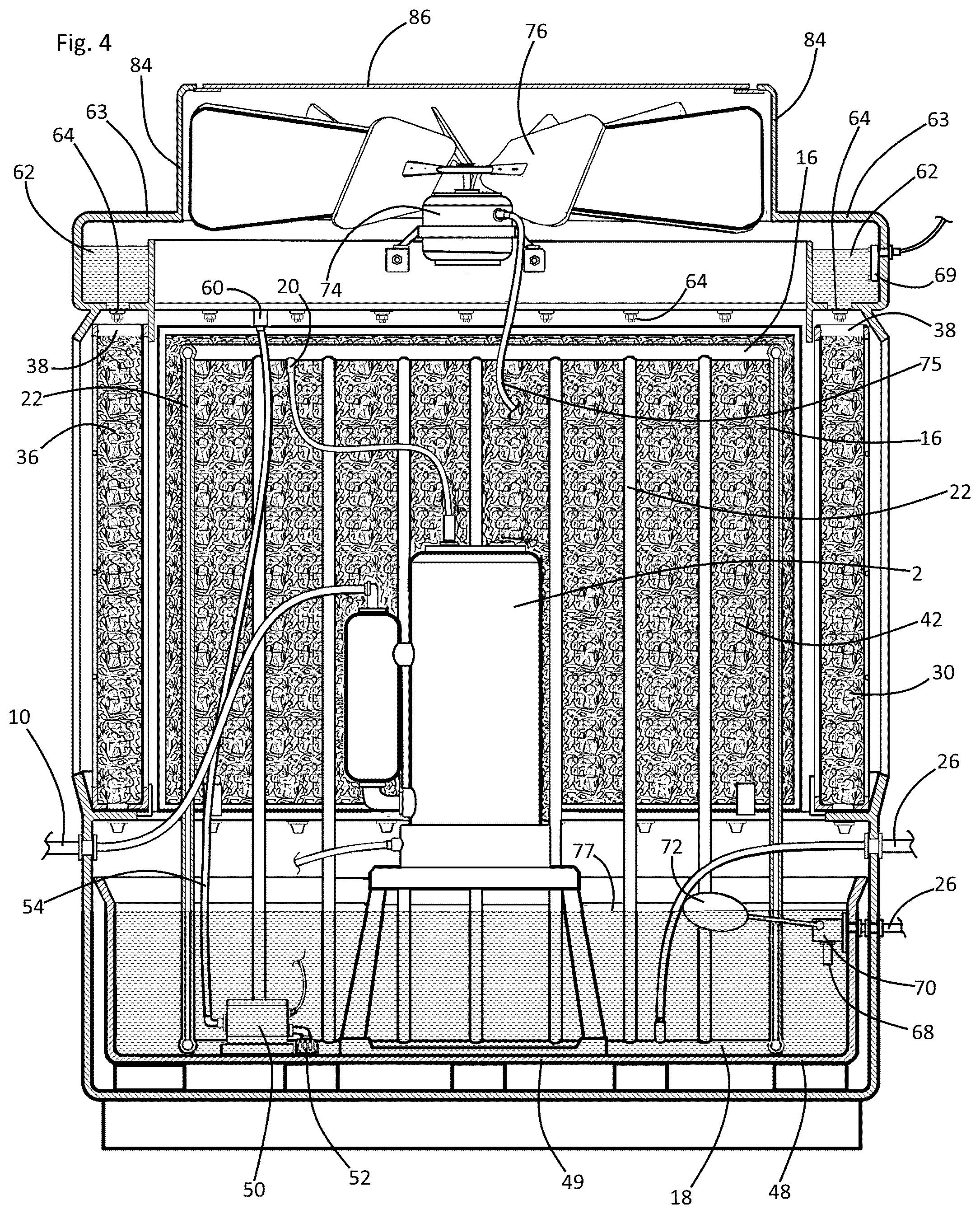 Patent US12590715 Figure 4 – Air conditioner condenser unit