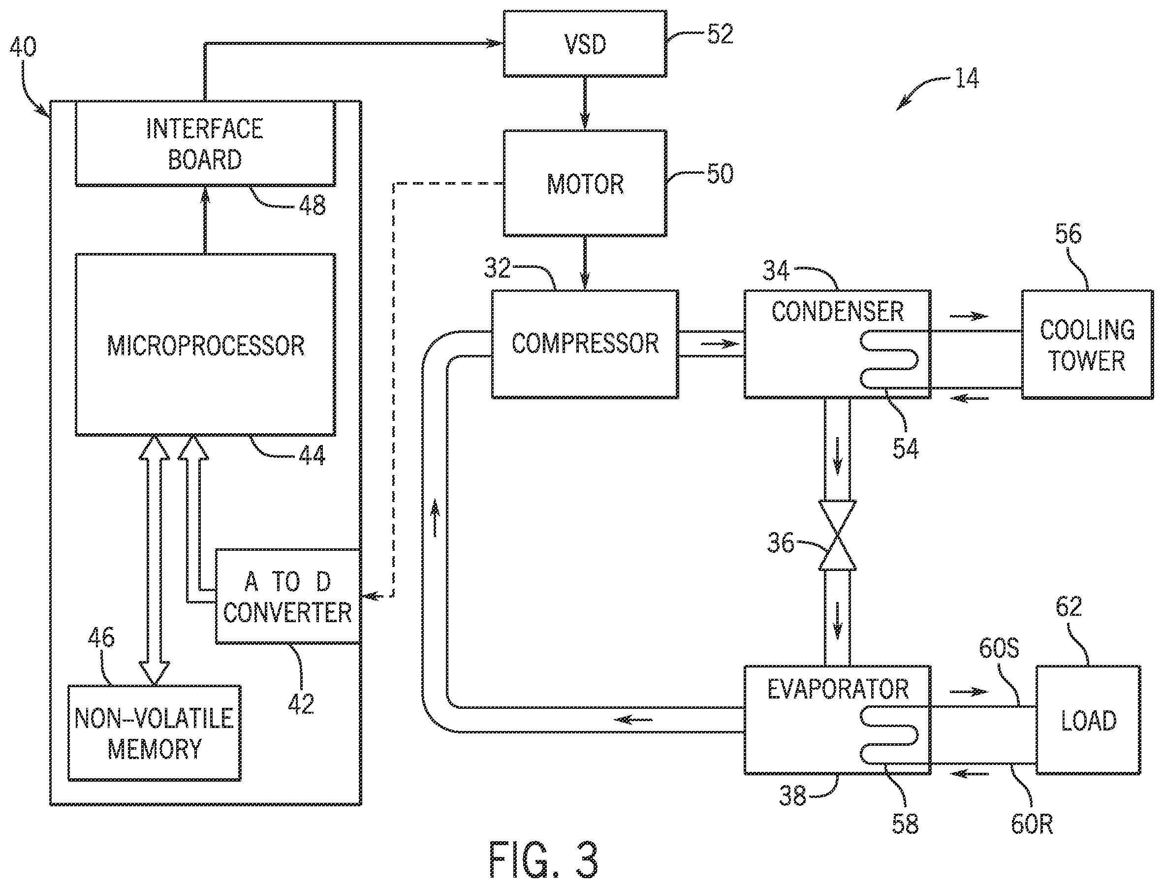 Patent US12590716 Figure 3 – Cooling system with intermediate chamber