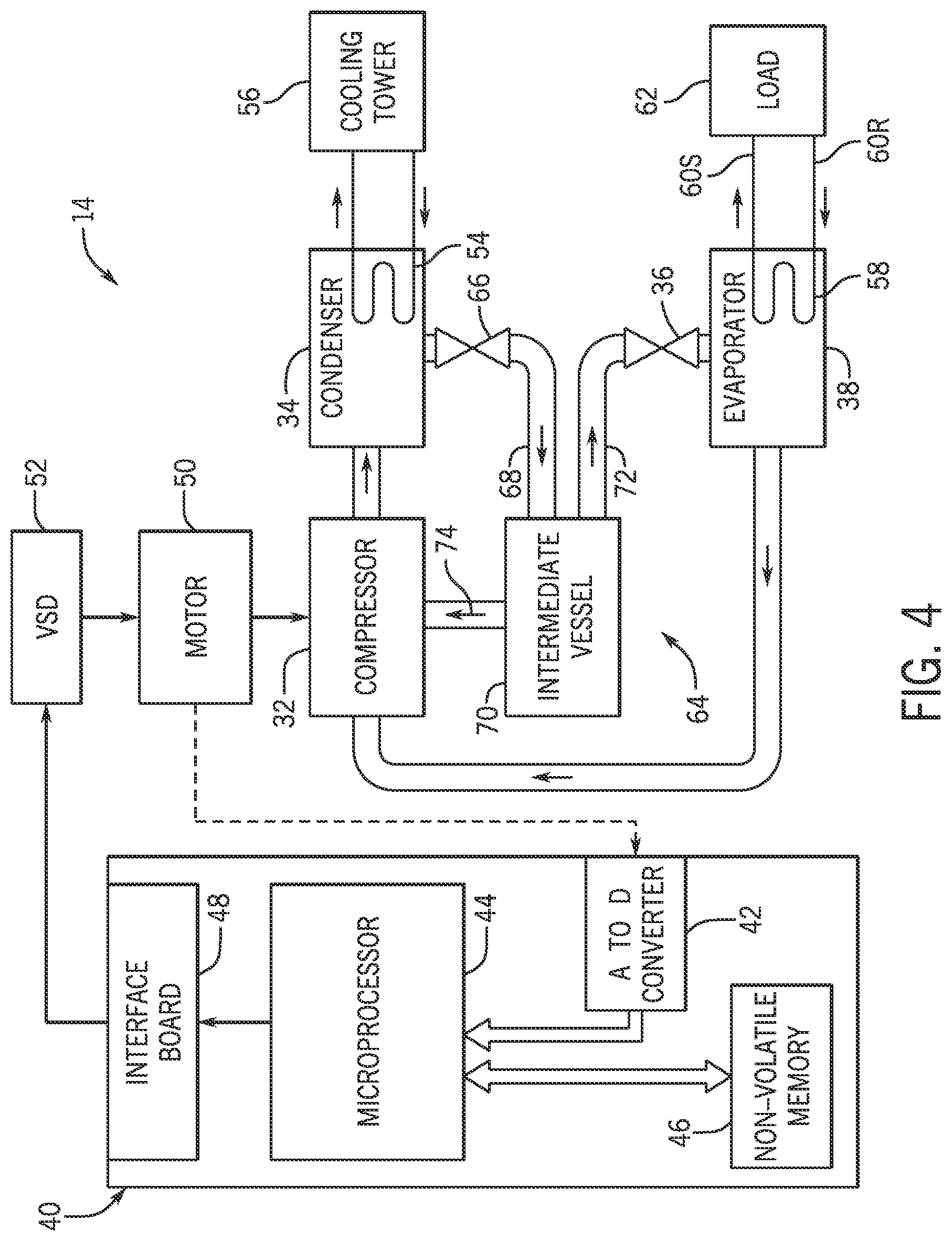 Patent US12590716 Figure 4 – Cooling system with intermediate chamber