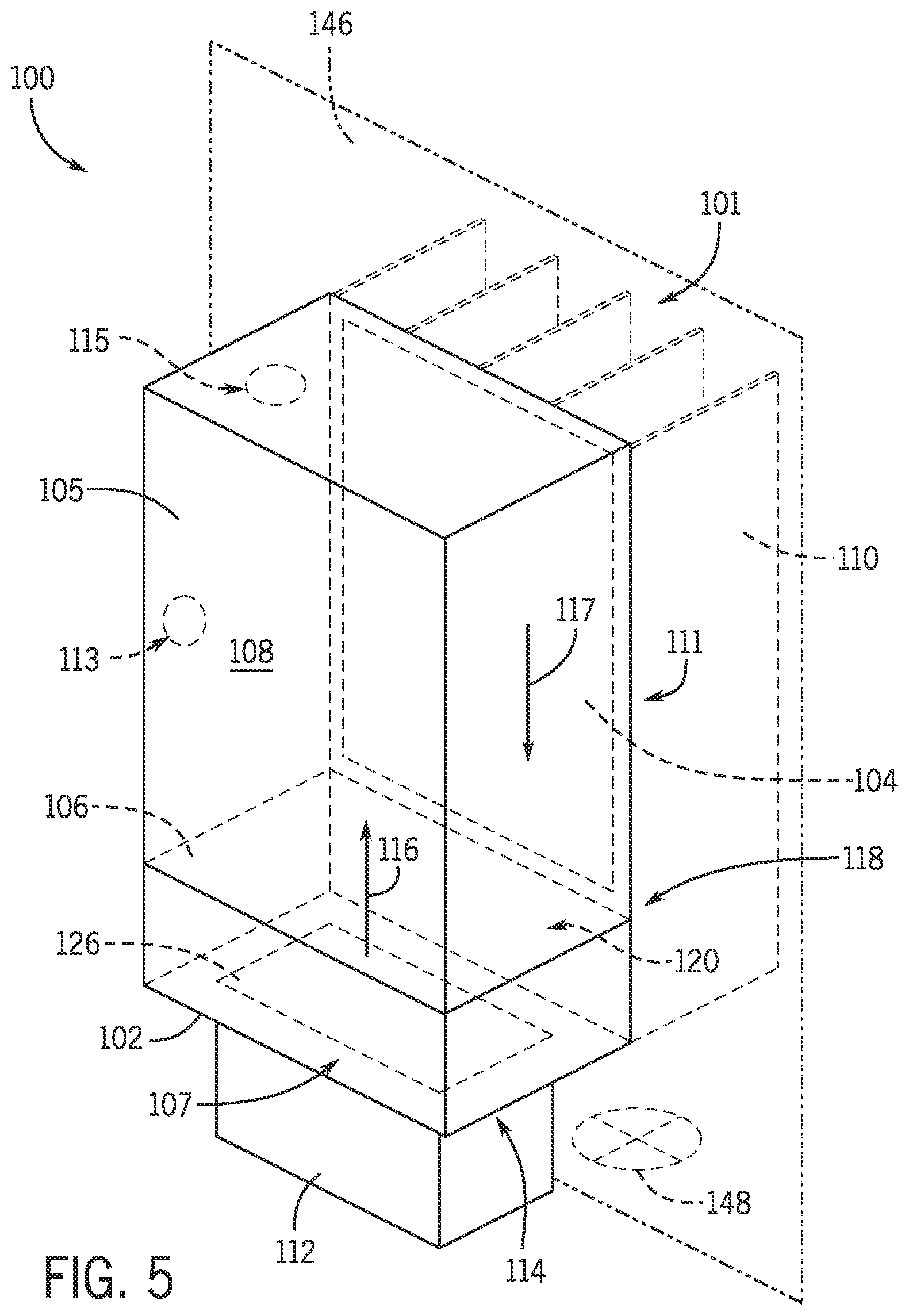 Patent US12590716 Figure 5 – Cooling system with intermediate chamber