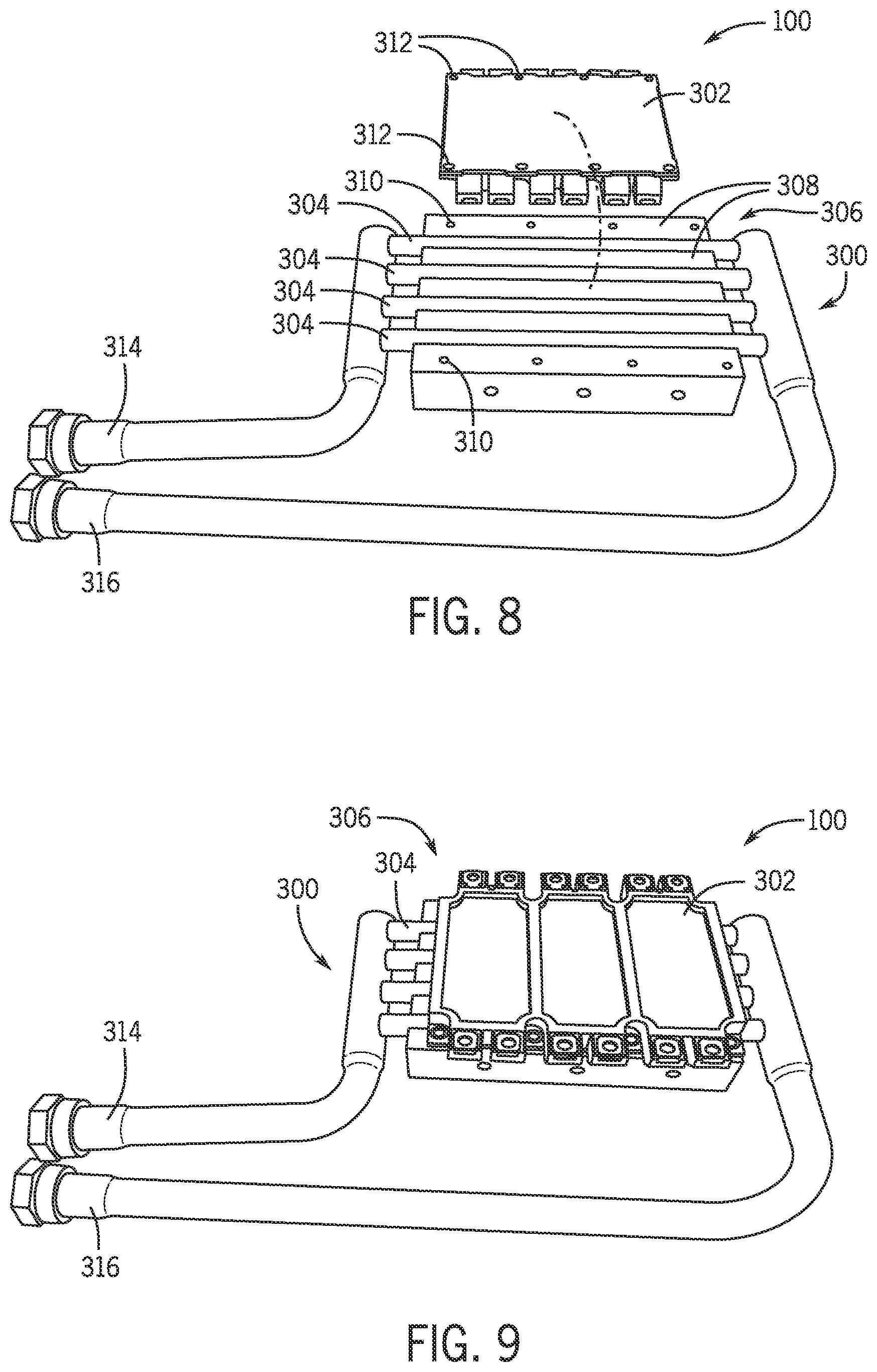 Patent US12590716 Figure 8 – Cooling system with intermediate chamber