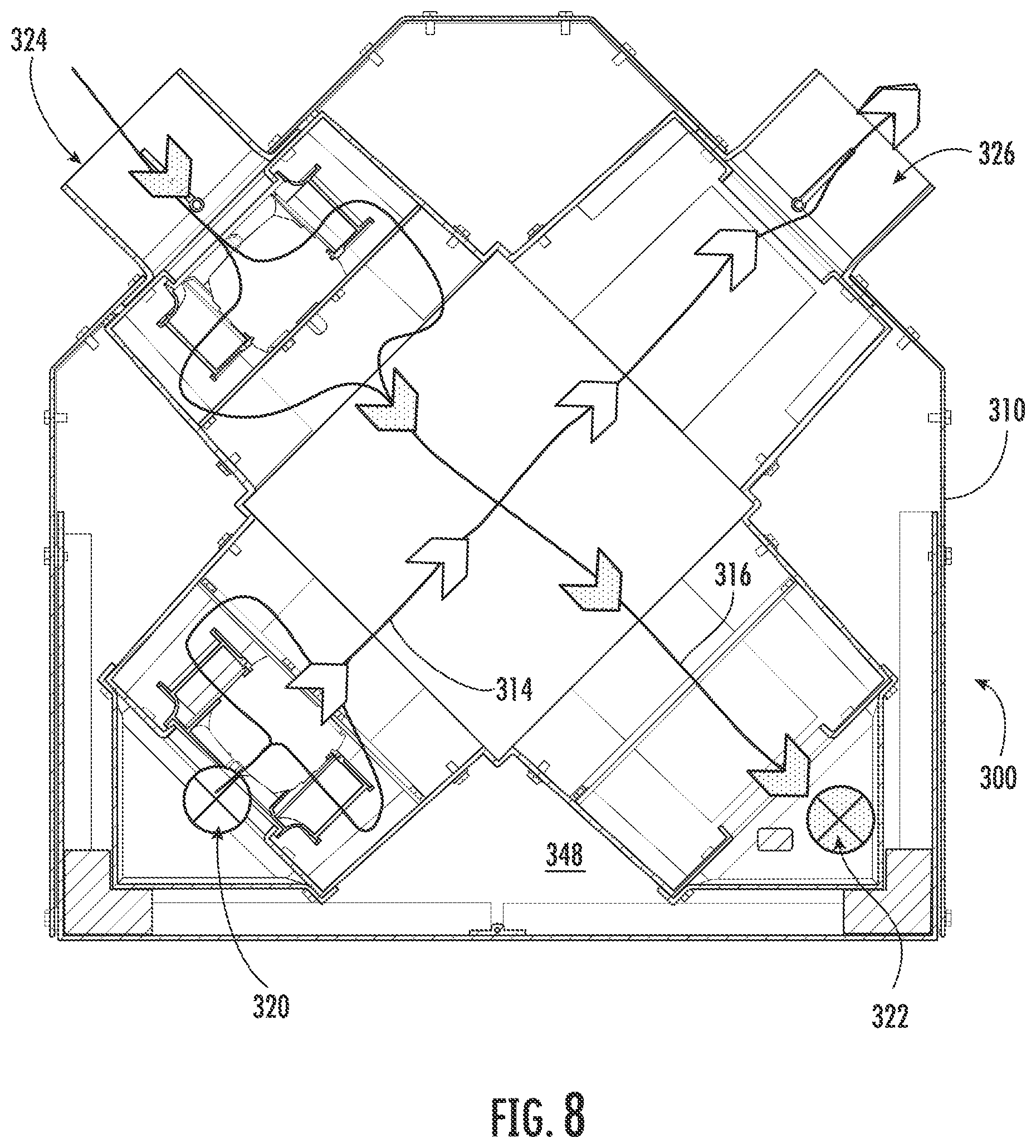 Patent US12590720 Figure 7 – Air conditioning appliances and heat recovery features thereof