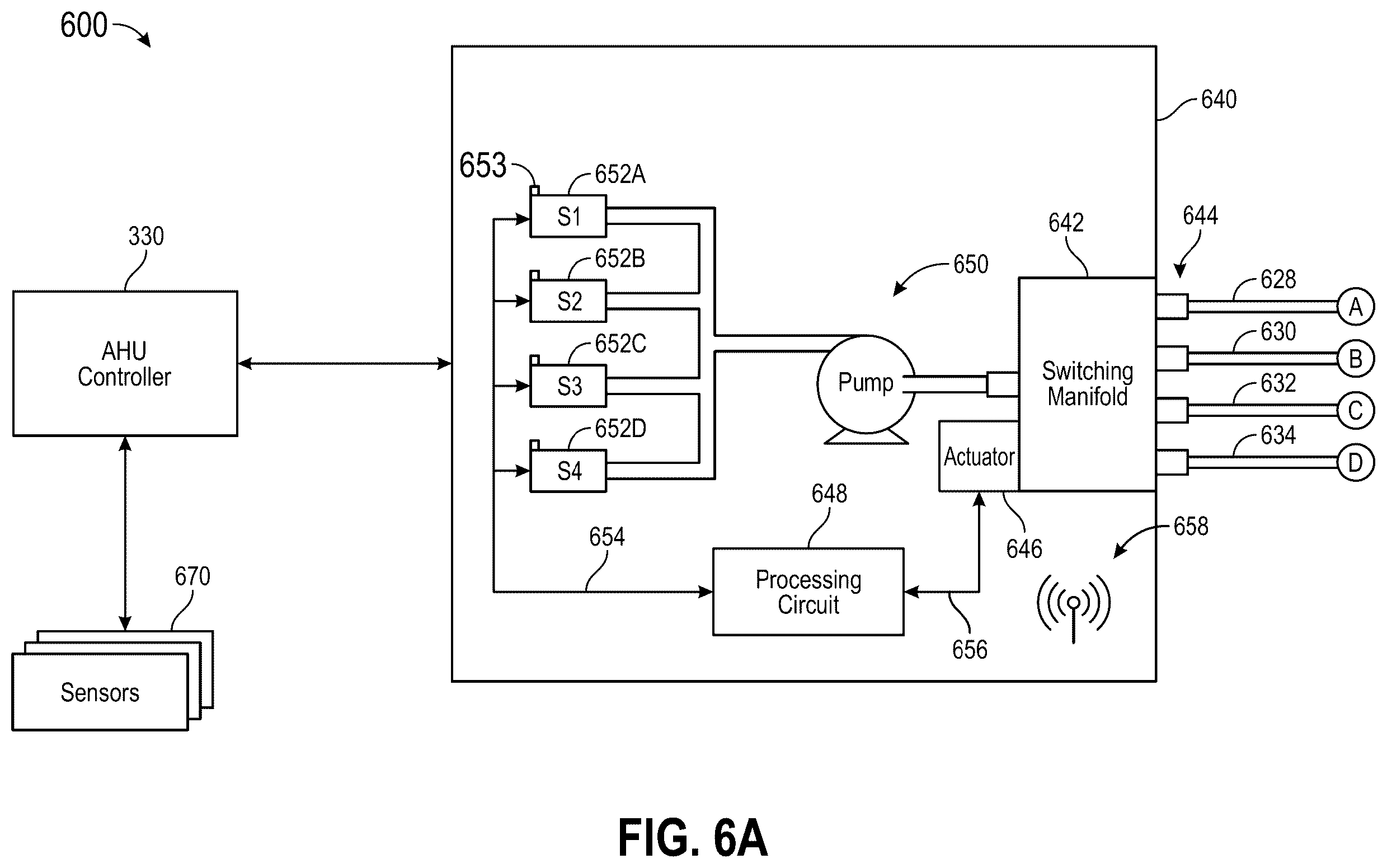 Patent US12590721 Figure 6 – Building management system with particulate sensing