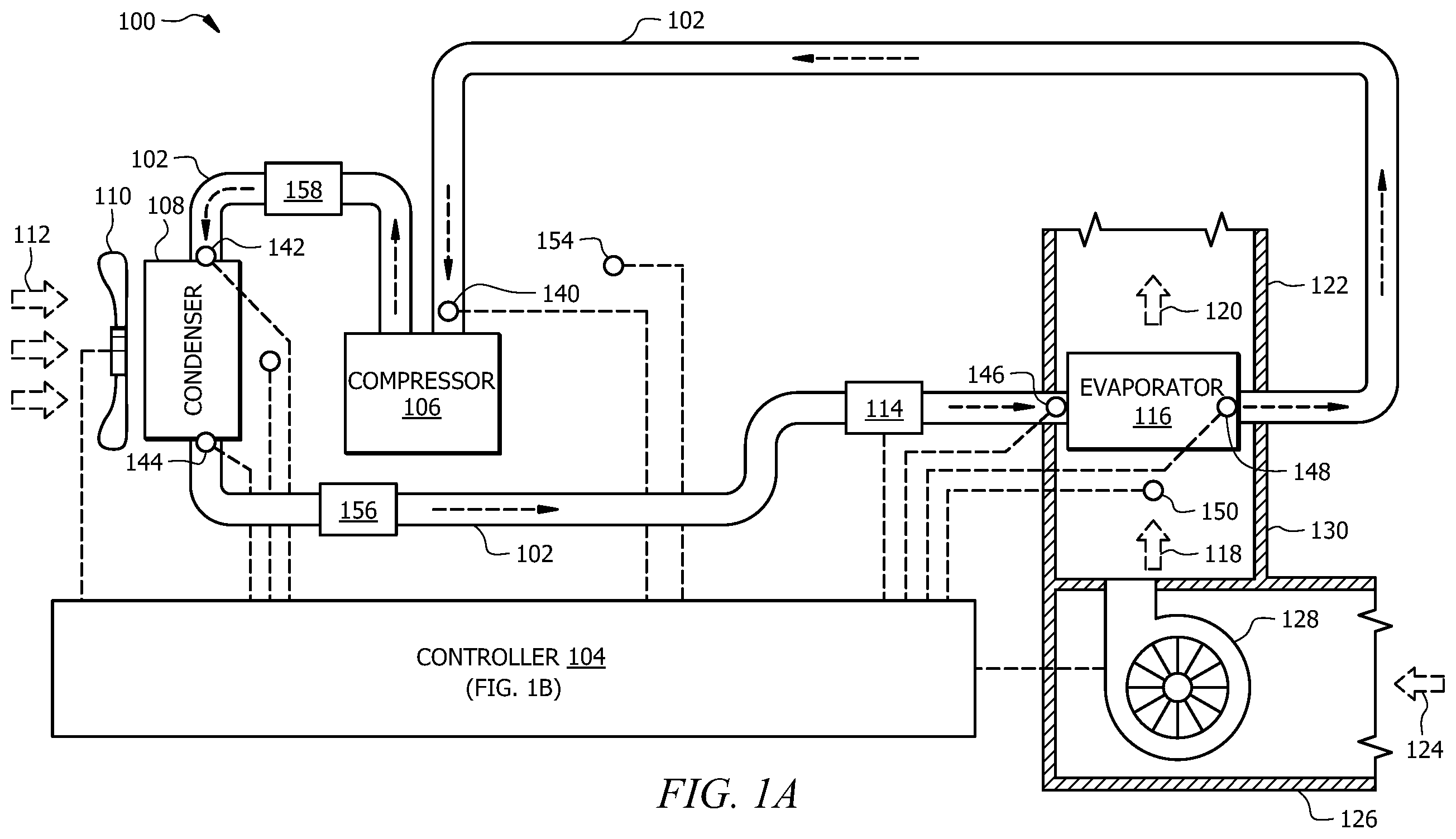 Patent US12590722 Figure 1 – System and method for detecting a refrigerant leak in an HVAC system operating in an idle mode