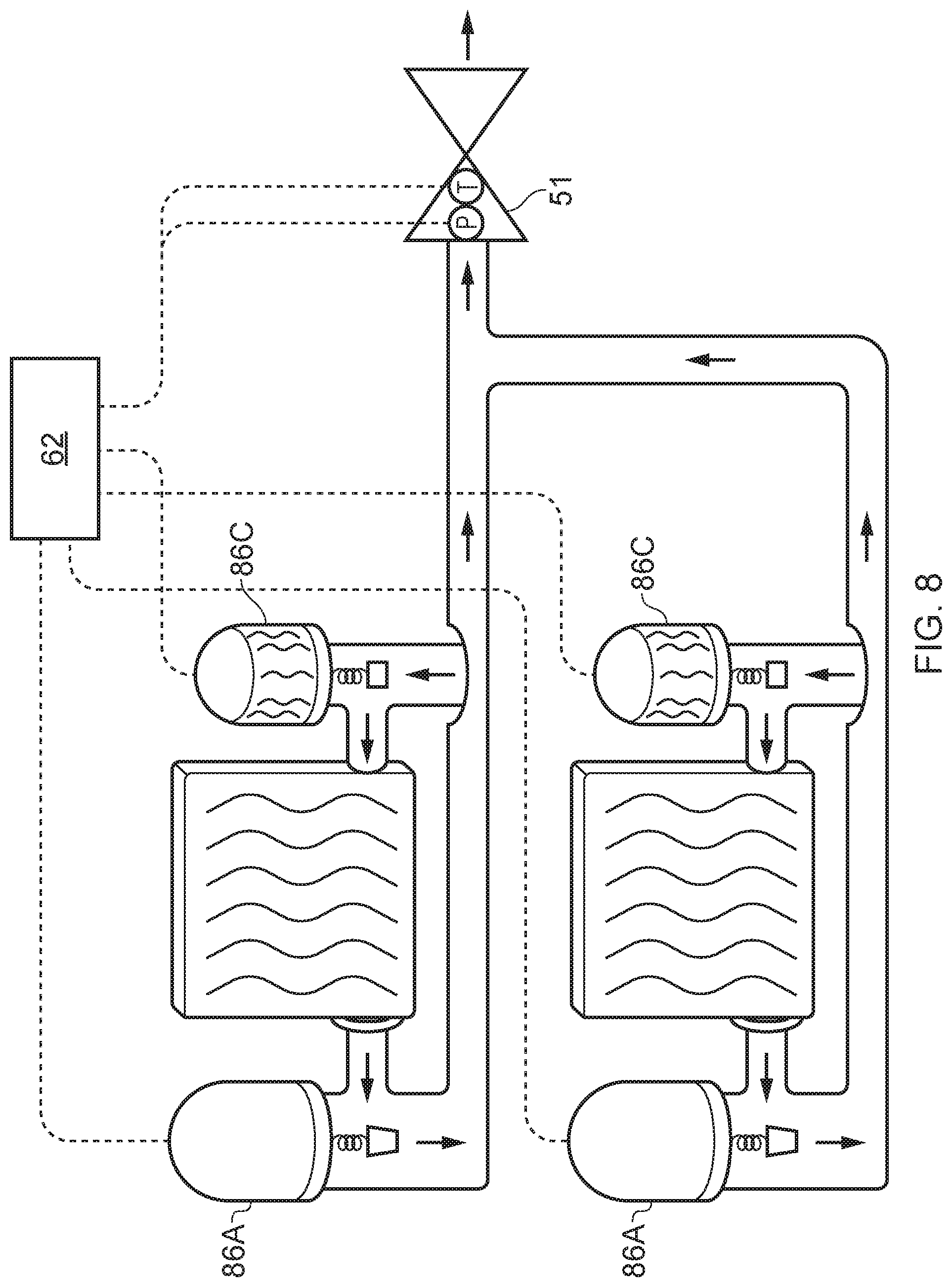 Patent US12590731 Figure 8 – Hydraulic unit