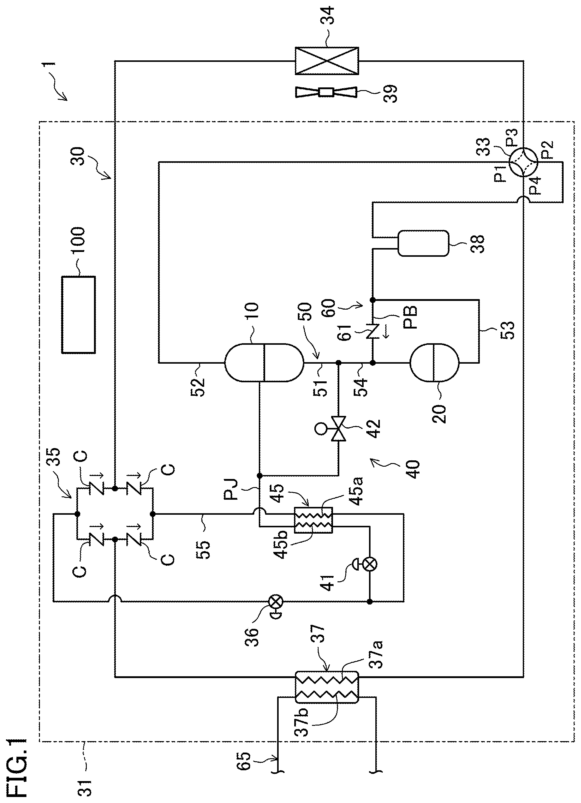 Patent US12590737 Figure 1 – Refrigeration cycle apparatus