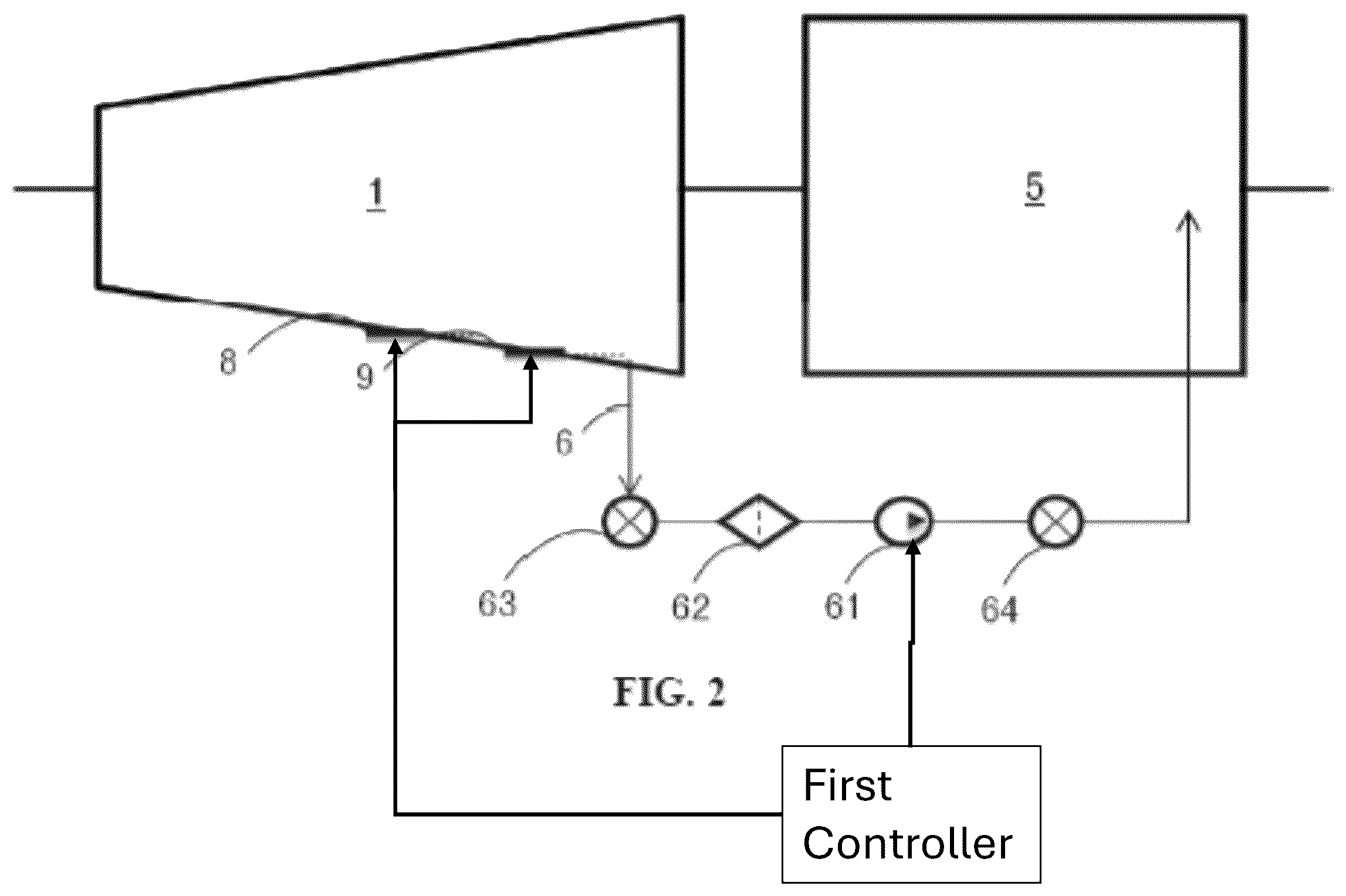 Patent US12590741 Figure 2 – Lubricant recovery system for heat exchange system and heat exchange system