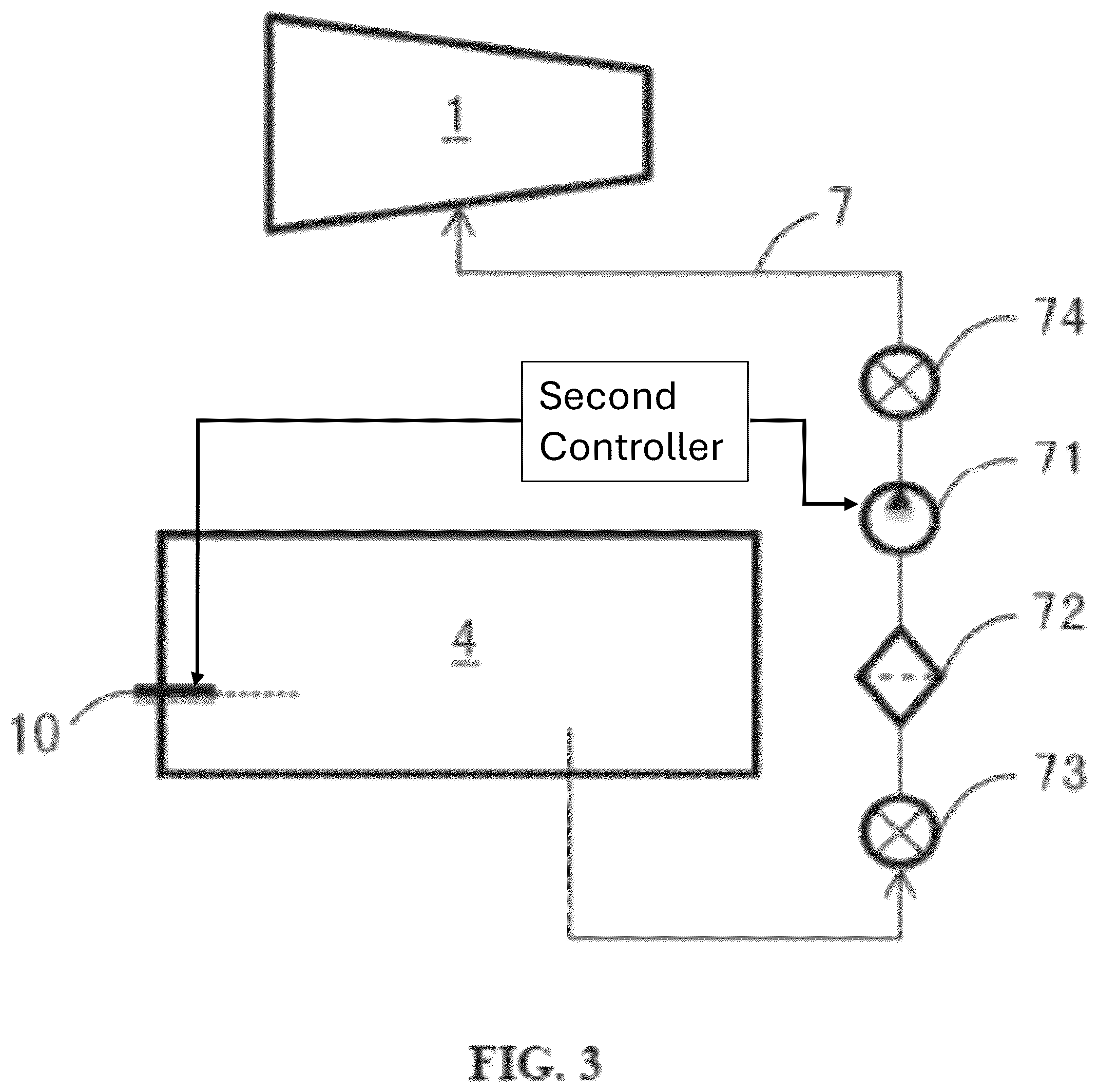 Patent US12590741 Figure 3 – Lubricant recovery system for heat exchange system and heat exchange system