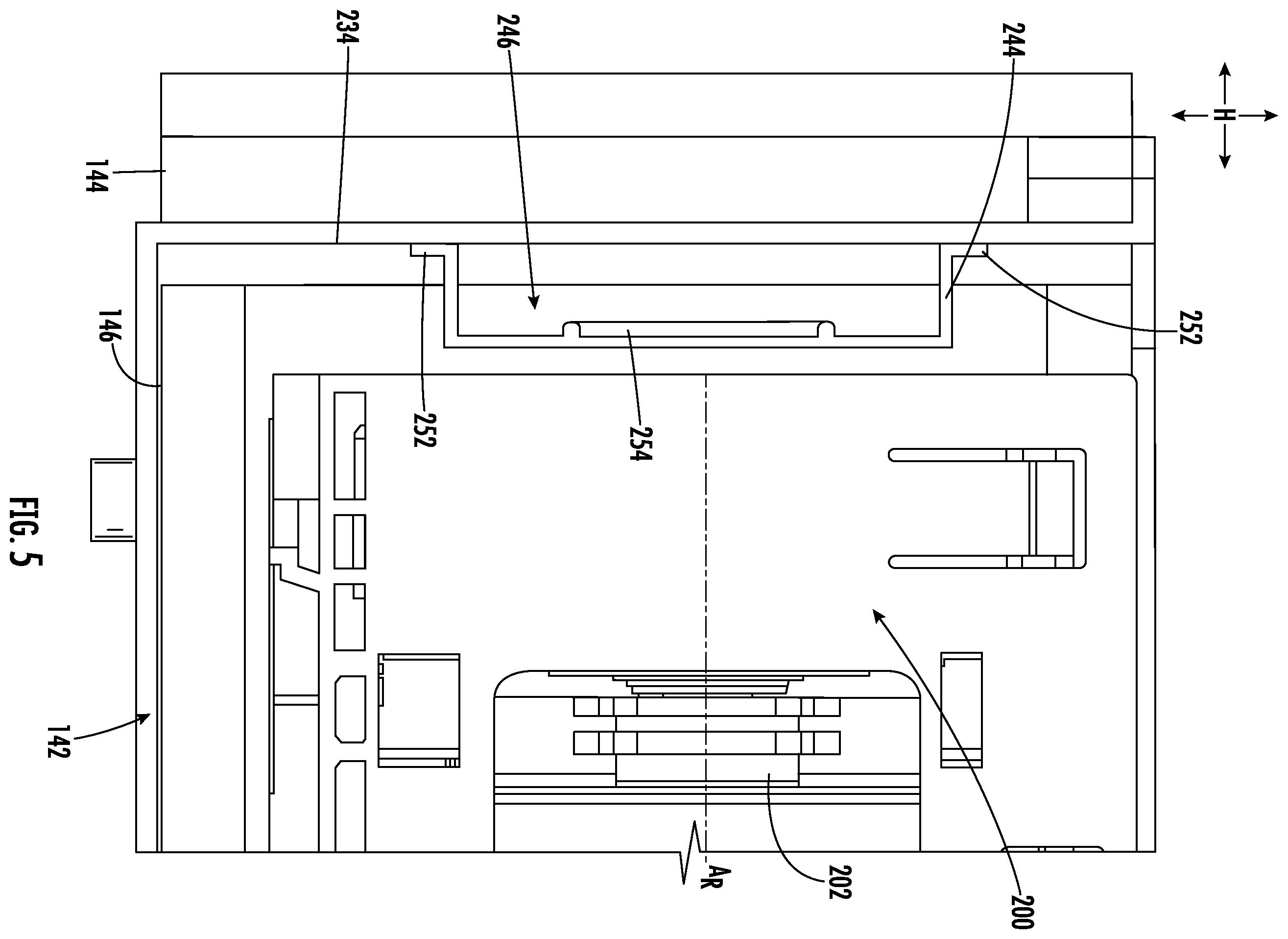 Patent US12590746 Figure 5 – Refrigerator and ice making assembly for producing high-quality ice