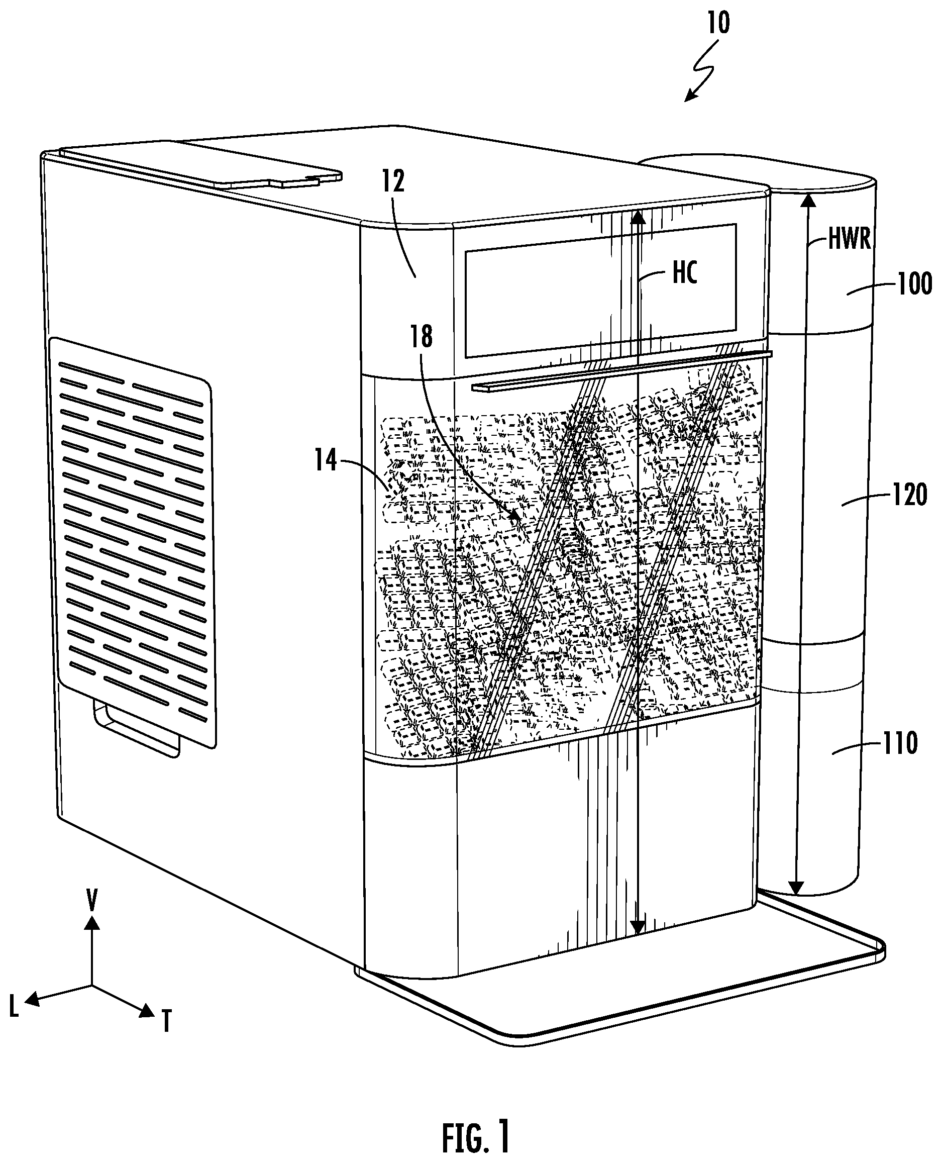 Patent US12590747 Figure 1 – Freeze prevention in stand-alone ice making appliance