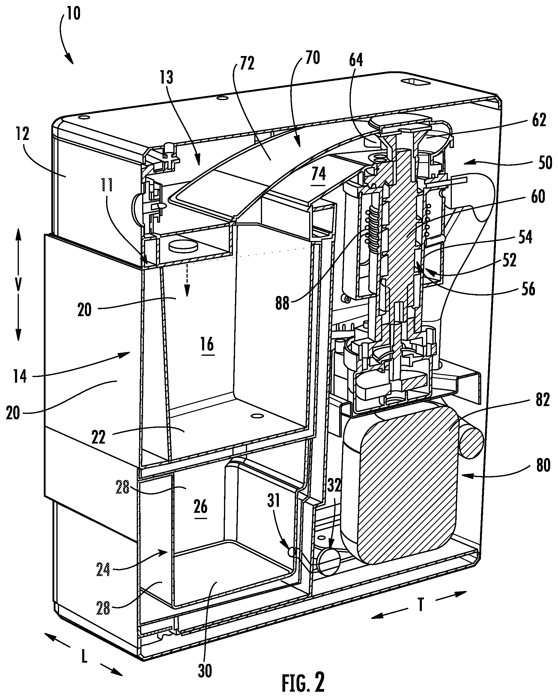 Patent US12590747 Figure 2 – Freeze prevention in stand-alone ice making appliance