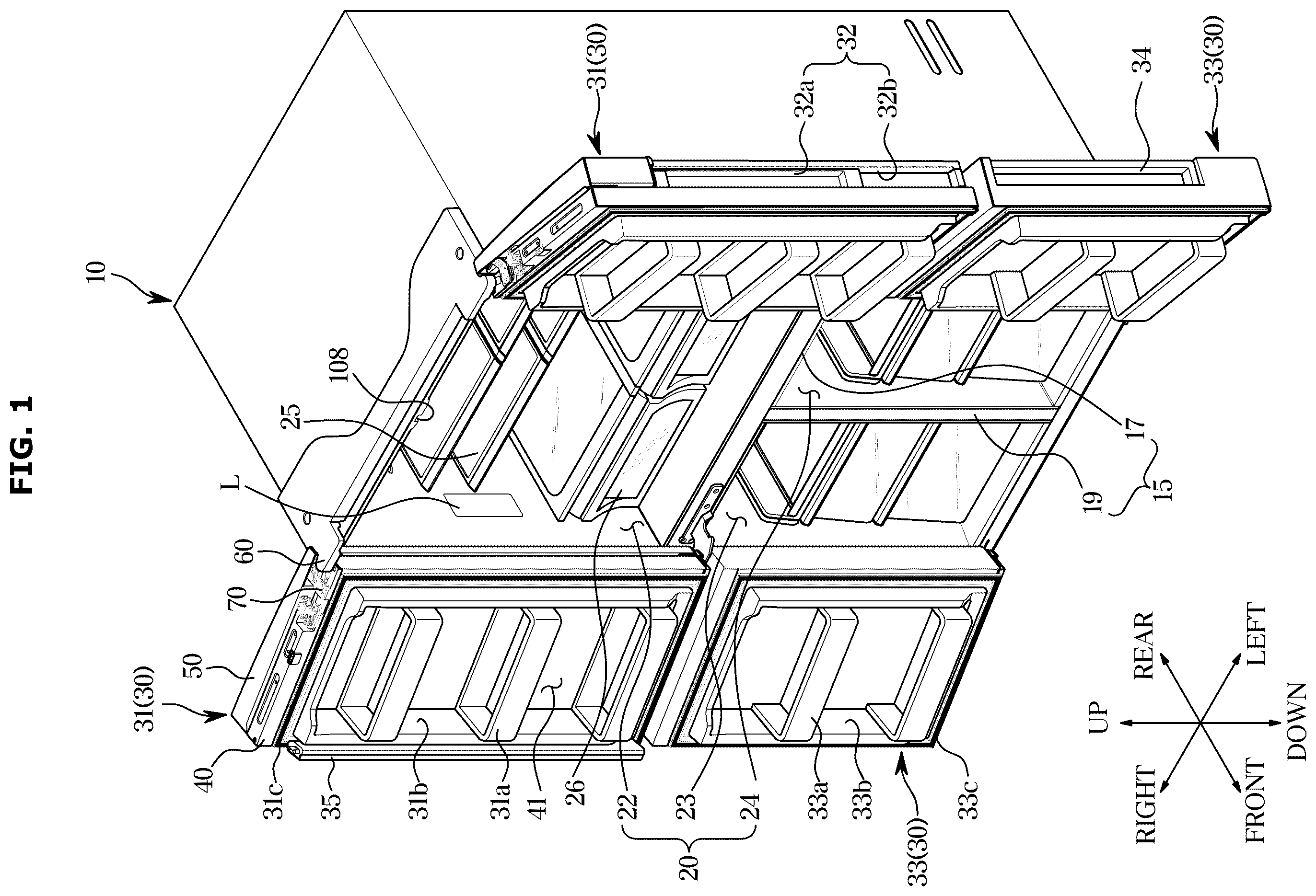 Patent US12590750 Figure 1 – Refrigerator