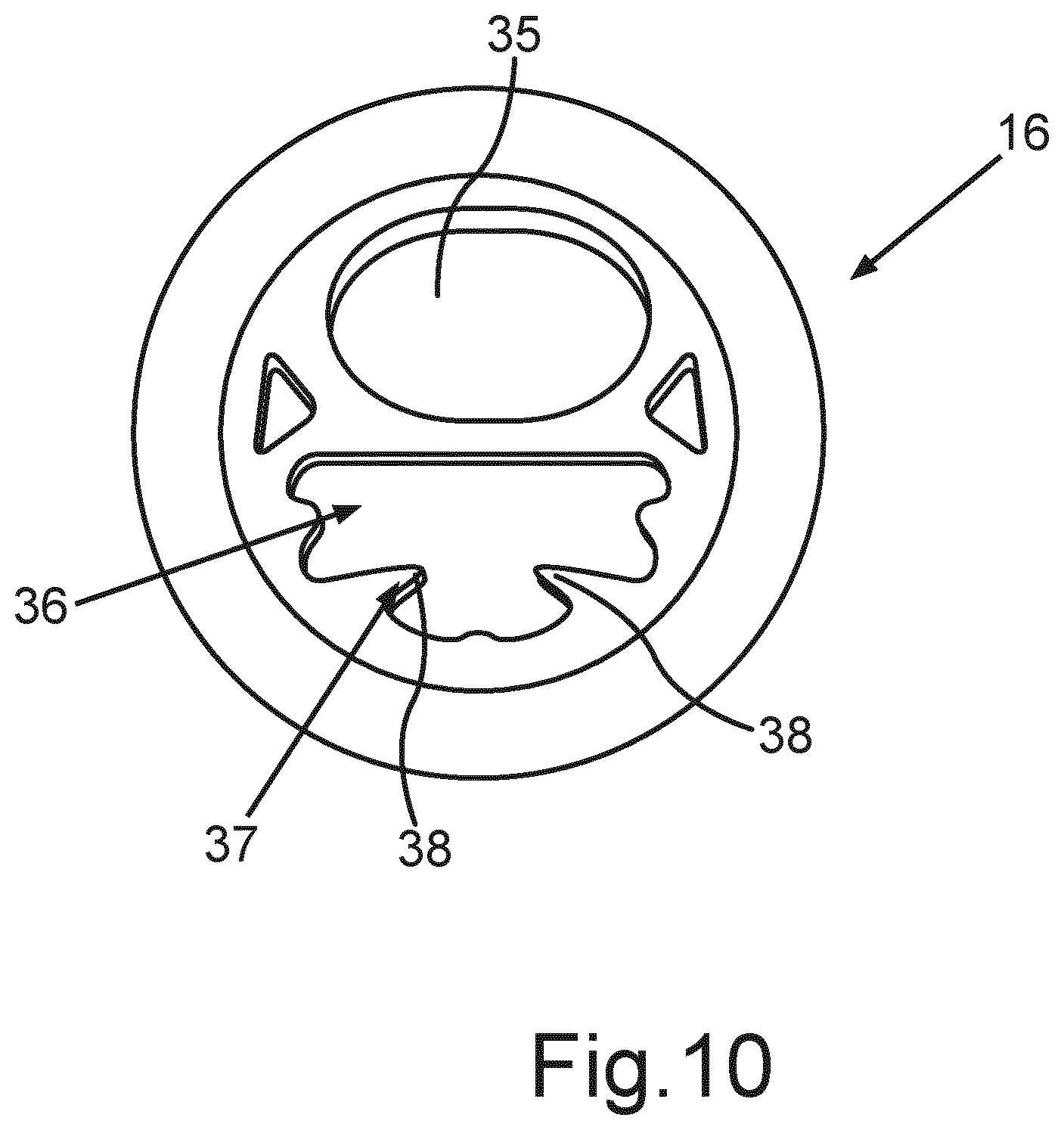 Patent US12590751 Figure 10 – Domestic appliance having a symmetrical bracket of a hinge for a door