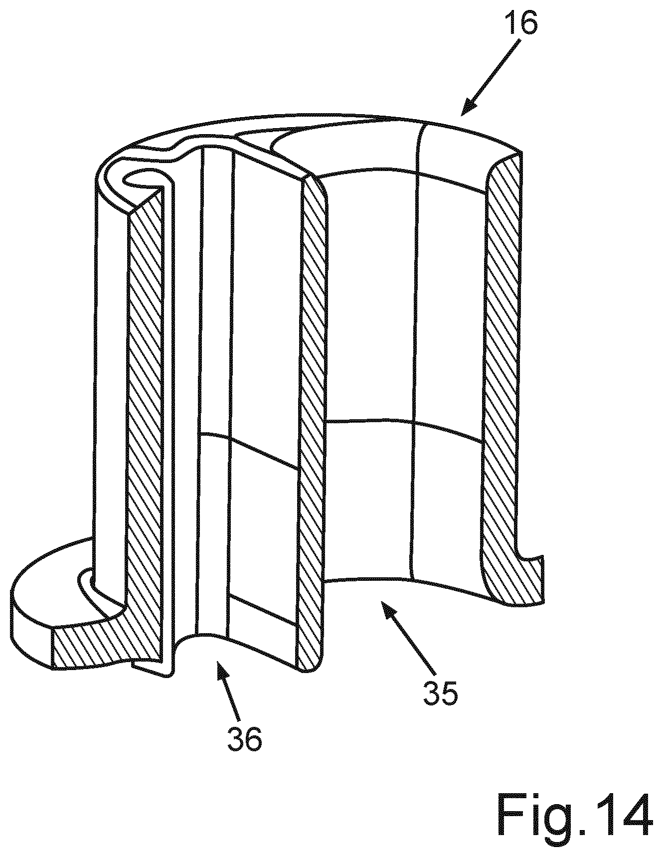 Patent US12590751 Figure 14 – Domestic appliance having a symmetrical bracket of a hinge for a door