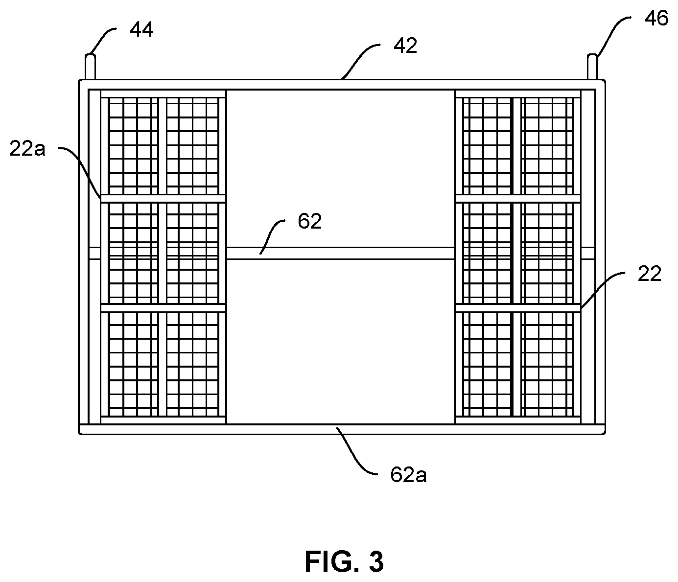 Patent US12590756 Figure 3 – D.F.R. deep freezer rack