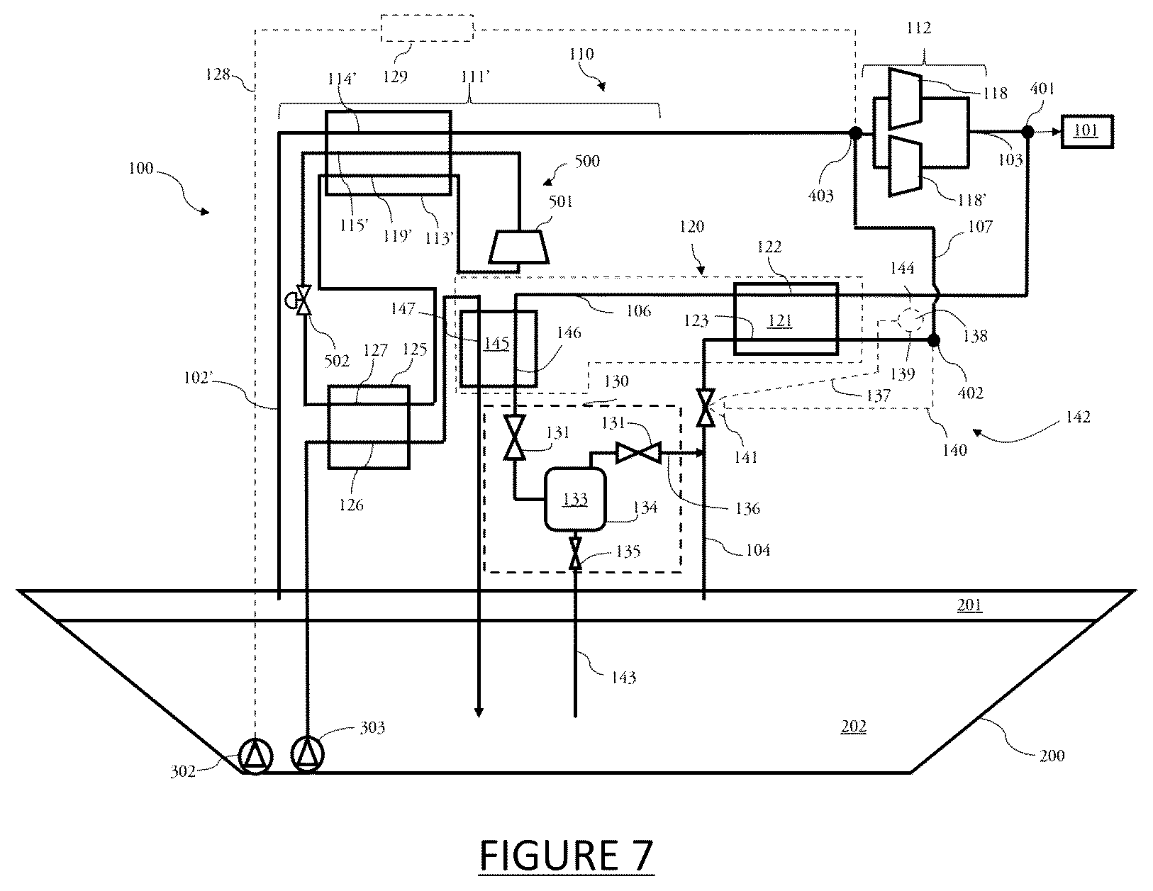 Patent US12590757 Figure 4 – Method for cooling a heat exchanger of a gas supply system for a gas-consuming apparatus of a ship