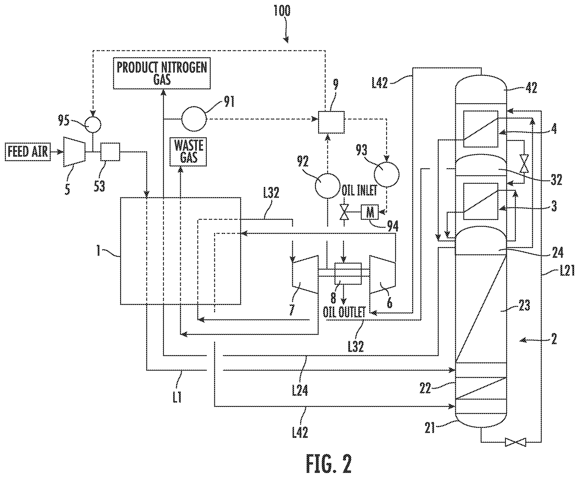 Patent US12590758 Figure 2 – Nitrogen generating device and nitrogen generating method