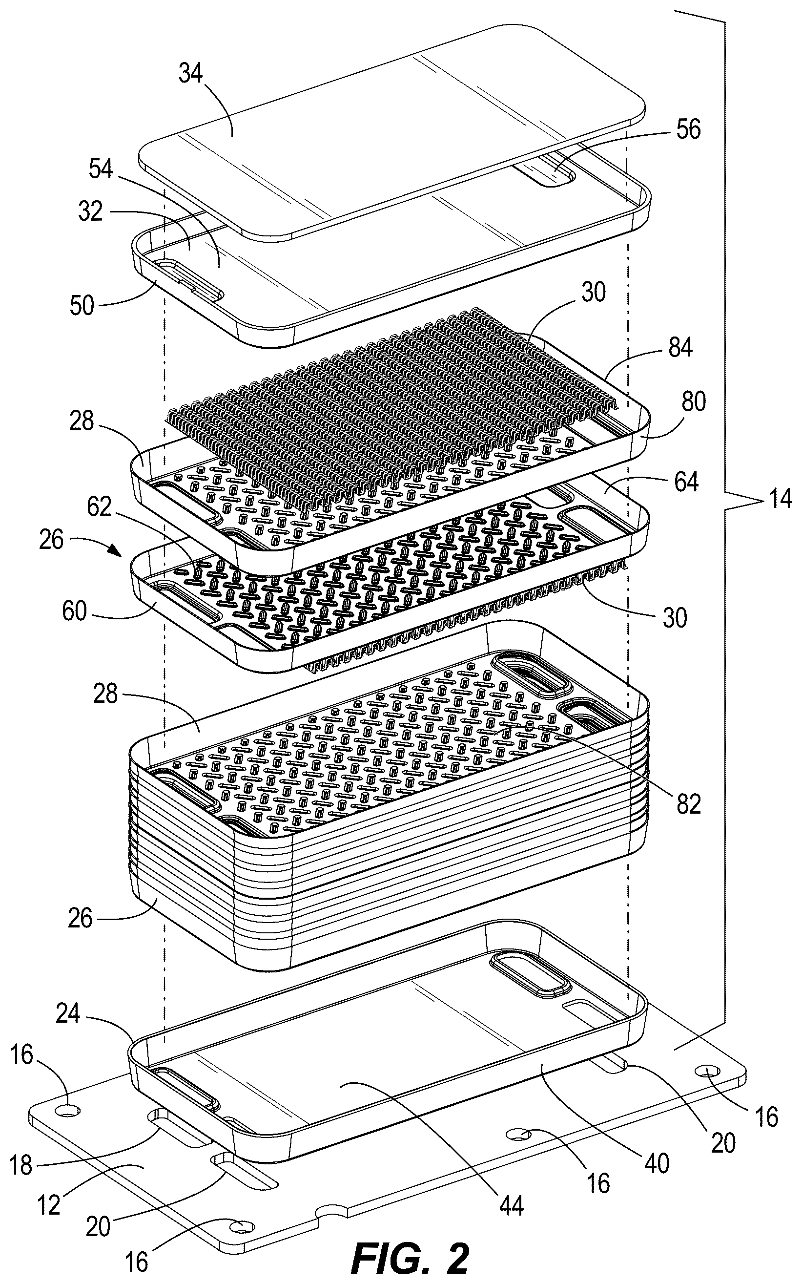 Patent US12590765 Figure 2 – Heat exchanger dimple configuration