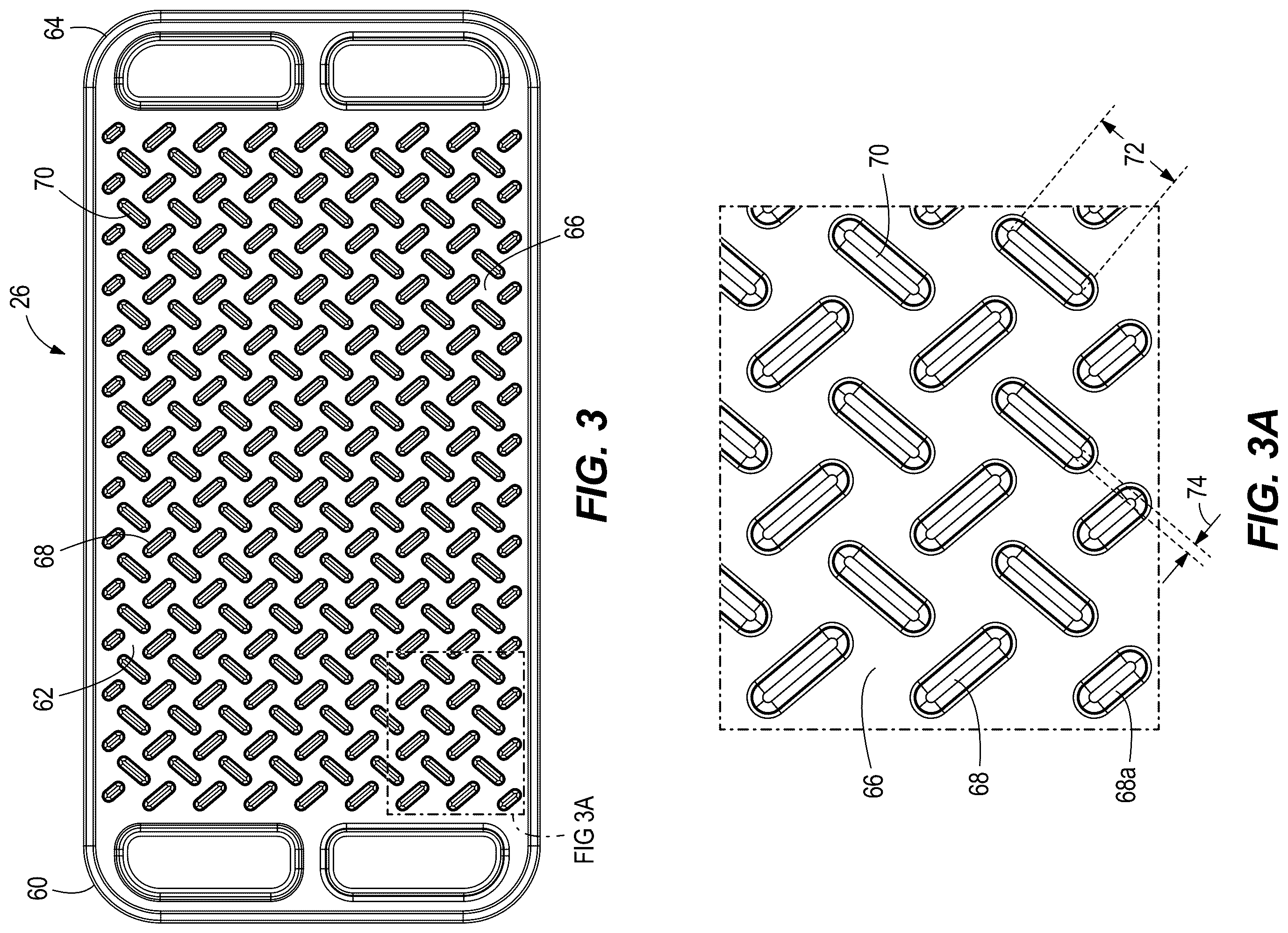 Patent US12590765 Figure 3 – Heat exchanger dimple configuration