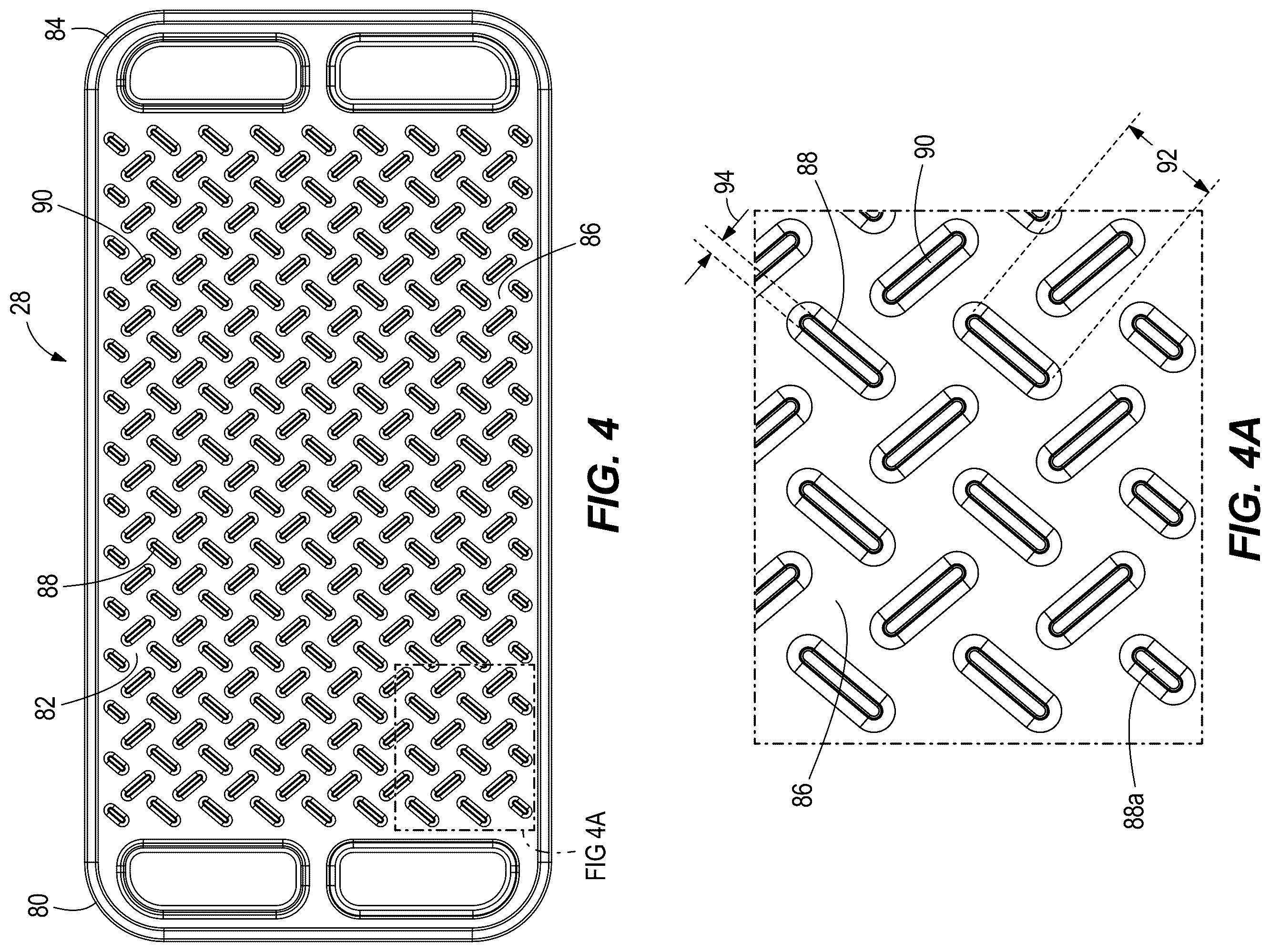 Patent US12590765 Figure 4 – Heat exchanger dimple configuration