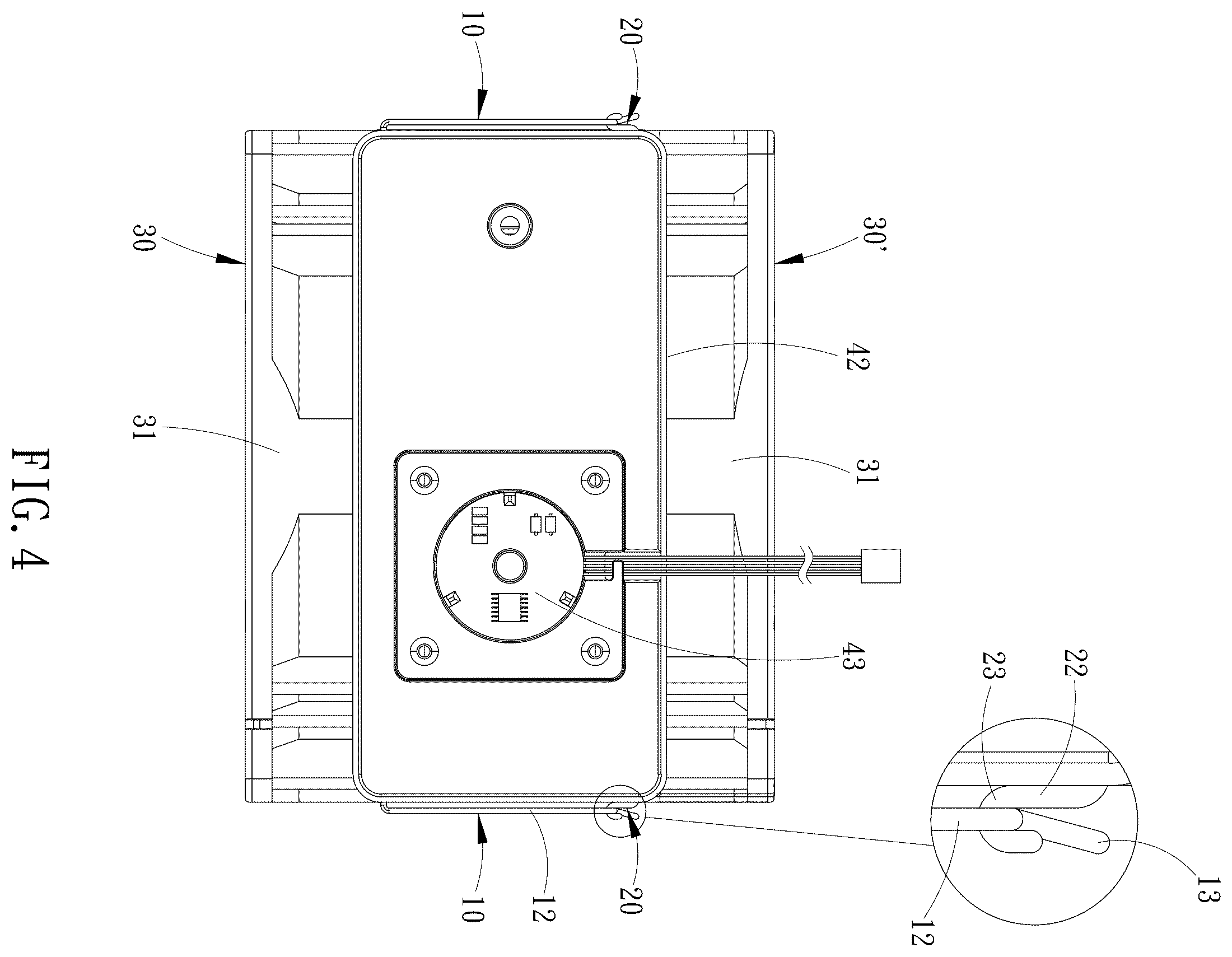 Patent US12590768 Figure 4 – Radiator fan fixing buckle device and its assembly structure